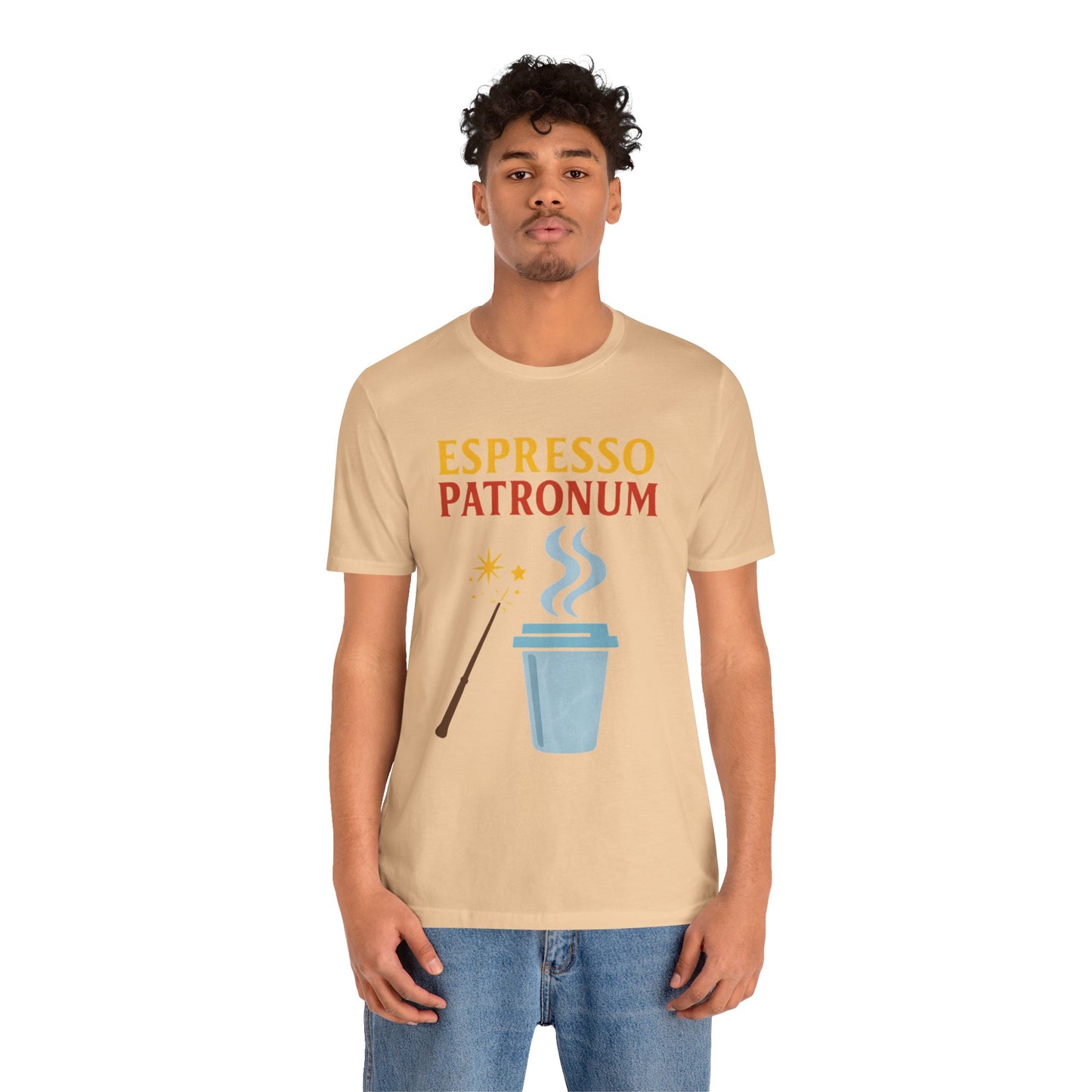 Espresso Patronum T-Shirt – Funny Coffee & Wizard Parody Tee