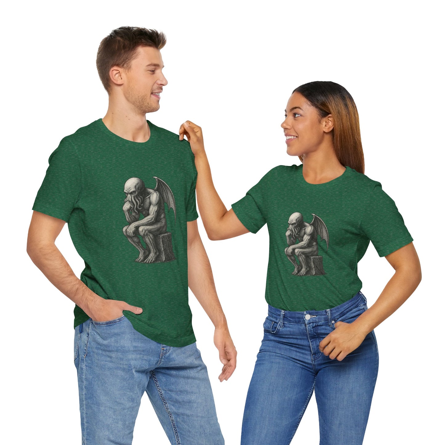Cthulhu The Thinker Tee – Lovecraftian Parody Shirt