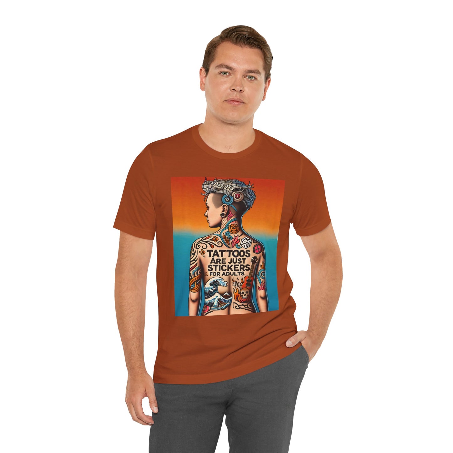 Tattoos Are Just Stickers for Adults T-Shirt – Funny Tattoo Lover Graphic Tee - WhimSpin - https://whimspin.com