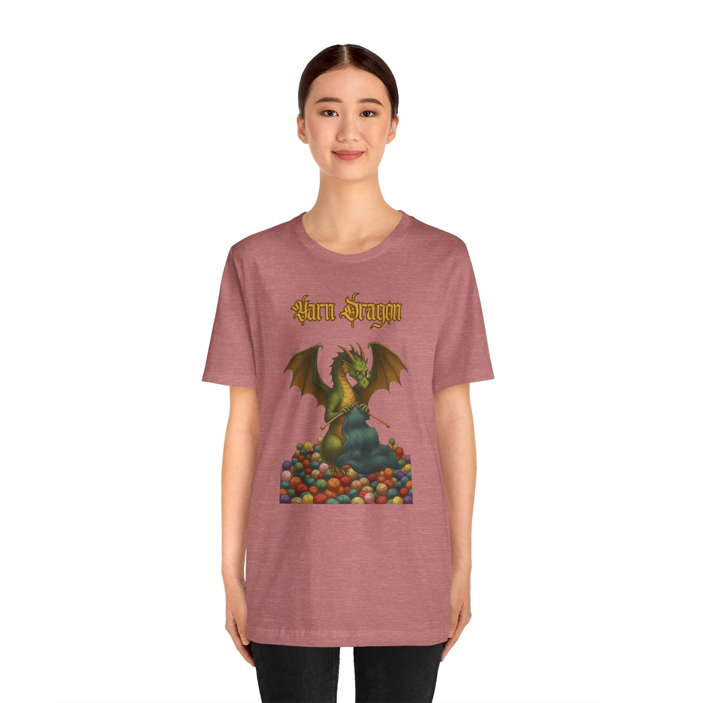 Yarn Dragon T-Shirt – Funny Knitting Dragon Shirt for Yarn Lovers