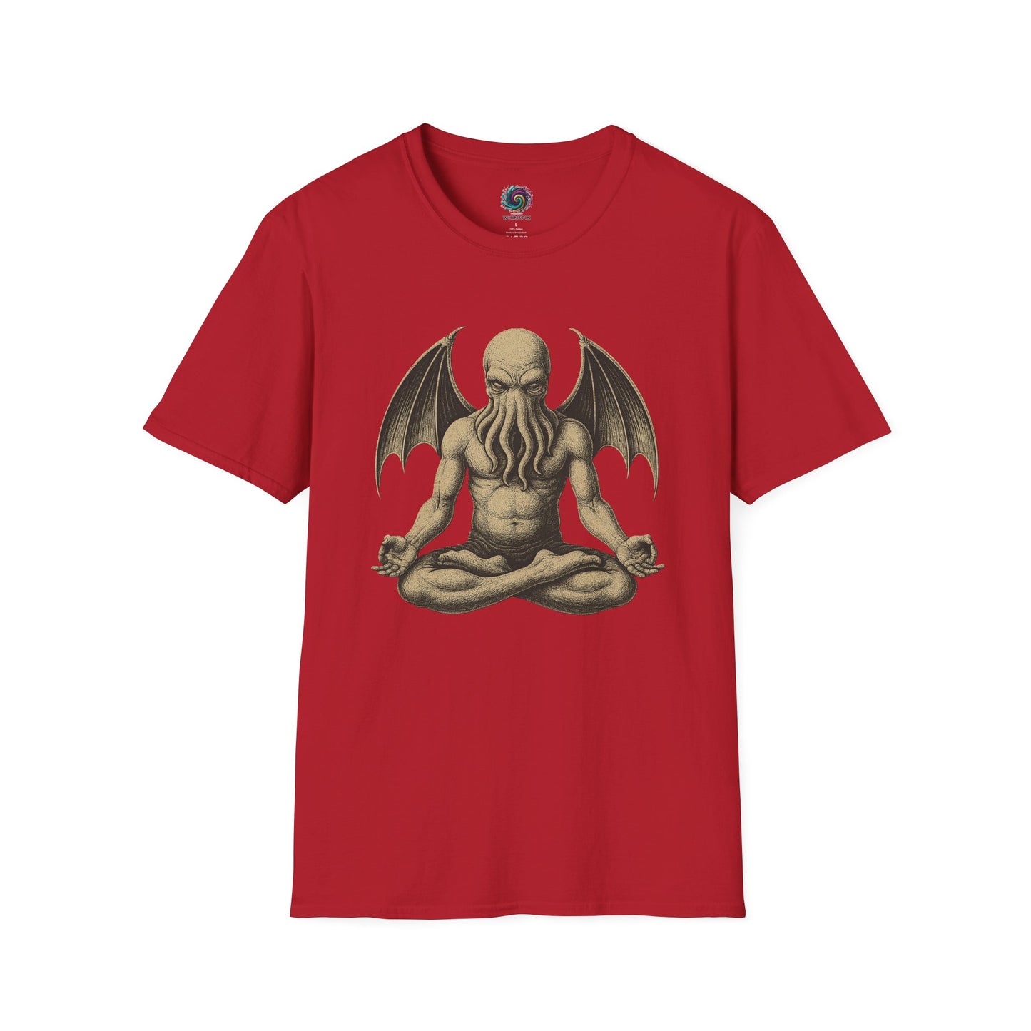 Meditating Cthulhu T-Shirt – Unisex Mythos Tee for Sci-Fi & Festival Fans - WhimSpin - https://whimspin.com