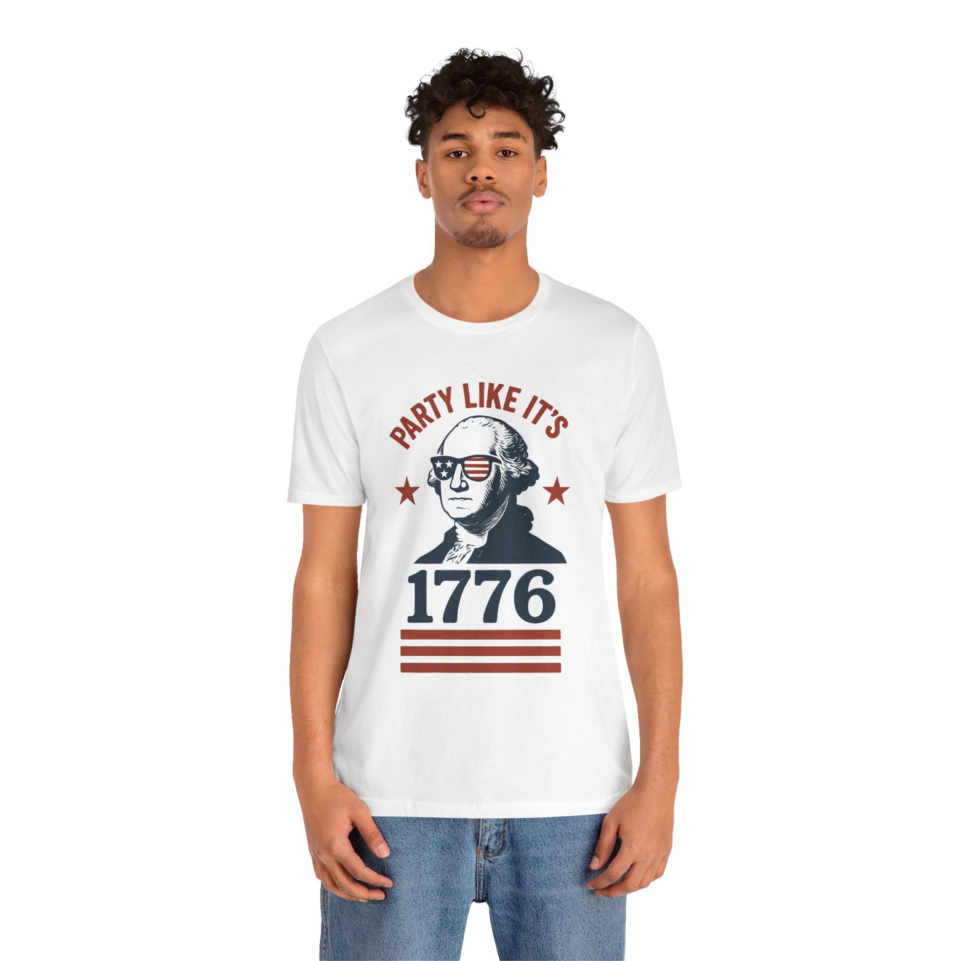 Party Like It's 1776 T-Shirt – Funny 4th of July Tee with George Washington Graphic - WhimSpin - https://whimspin.com