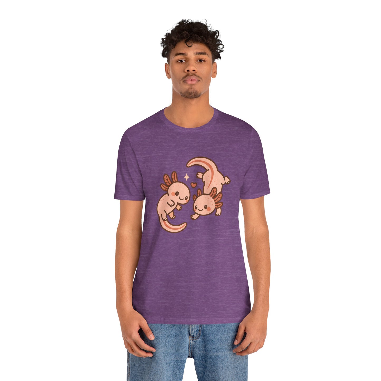 Kawaii Axolotl T-Shirt – Cute Tee with Smiling Axolotls - WhimSpin - https://whimspin.com