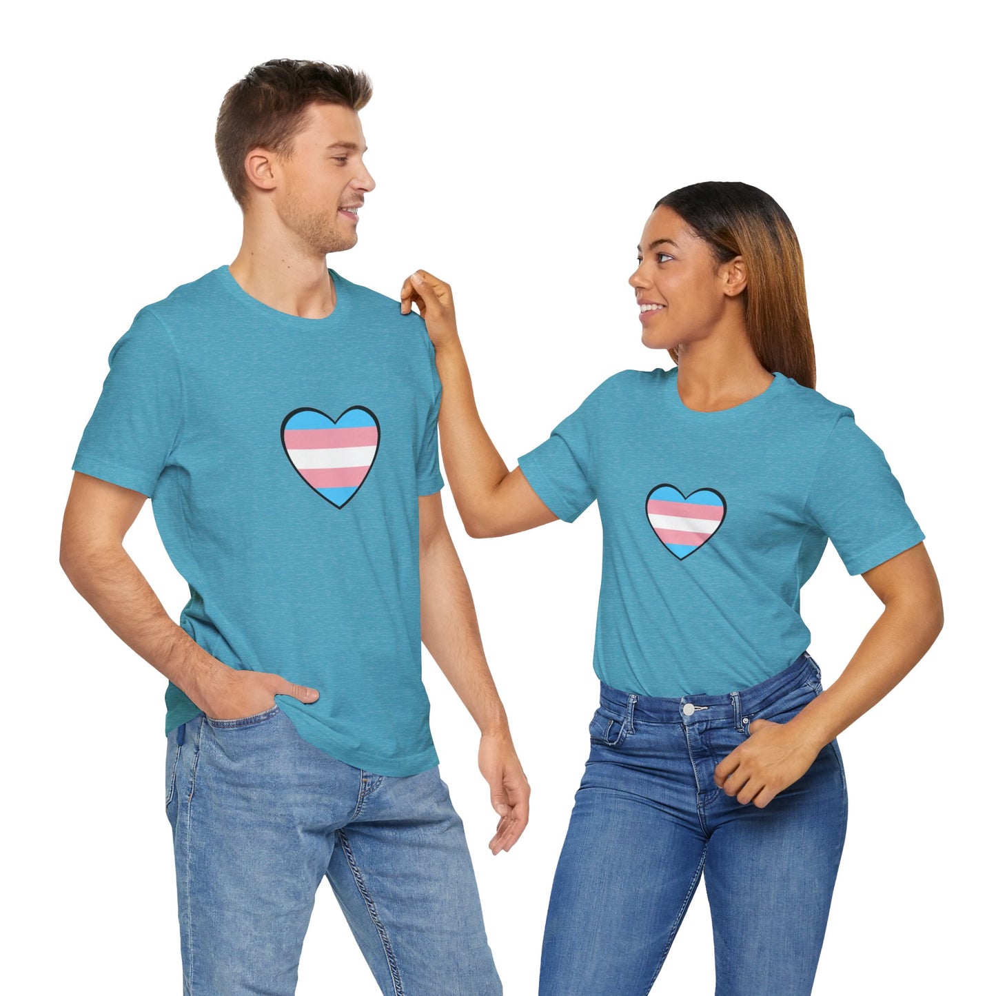 Transgender Flag Heart T-Shirt – LGBTQ+ Trans Flag Graphic Tee