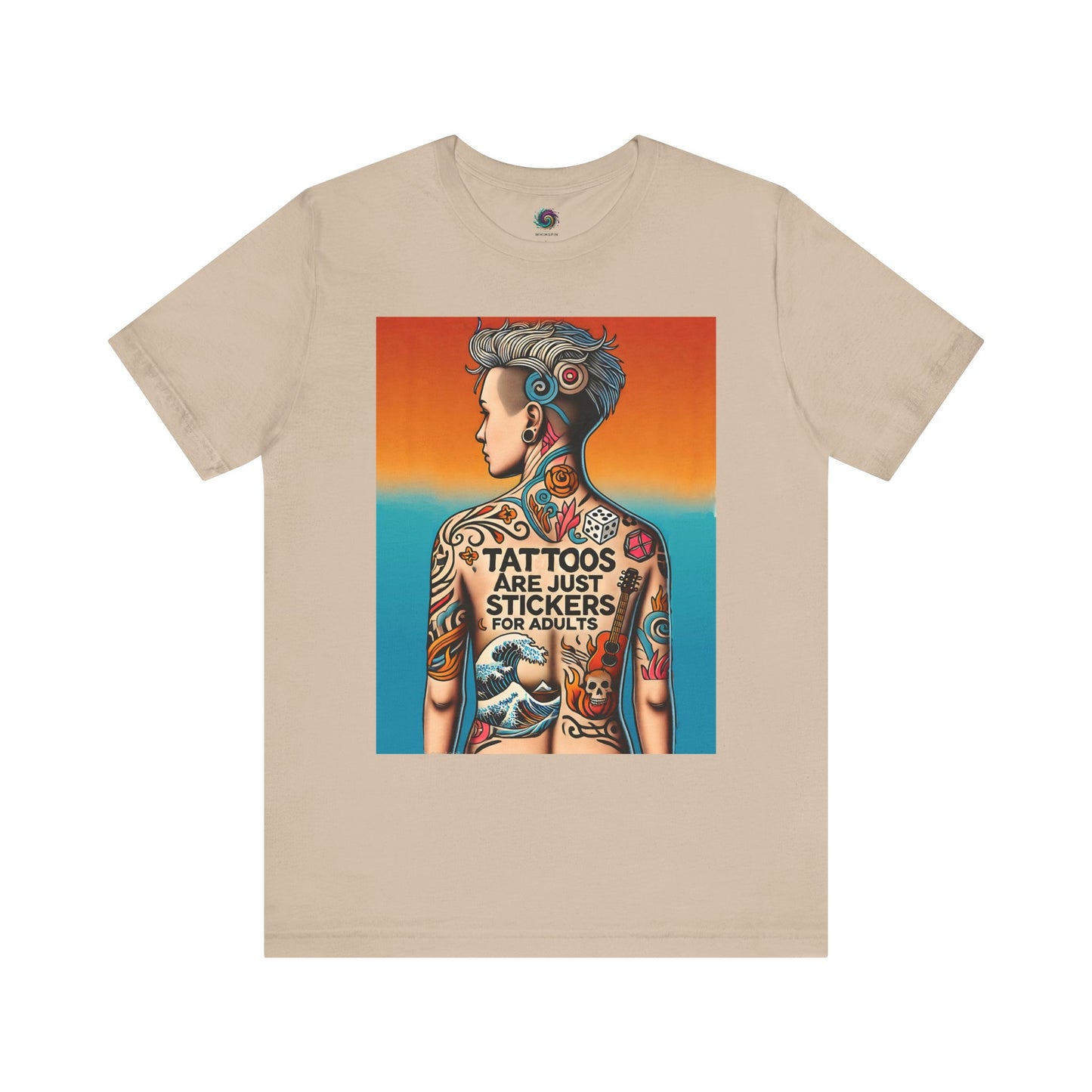 Tattoos Are Just Stickers for Adults T-Shirt – Funny Tattoo Lover Graphic Tee - WhimSpin - https://whimspin.com