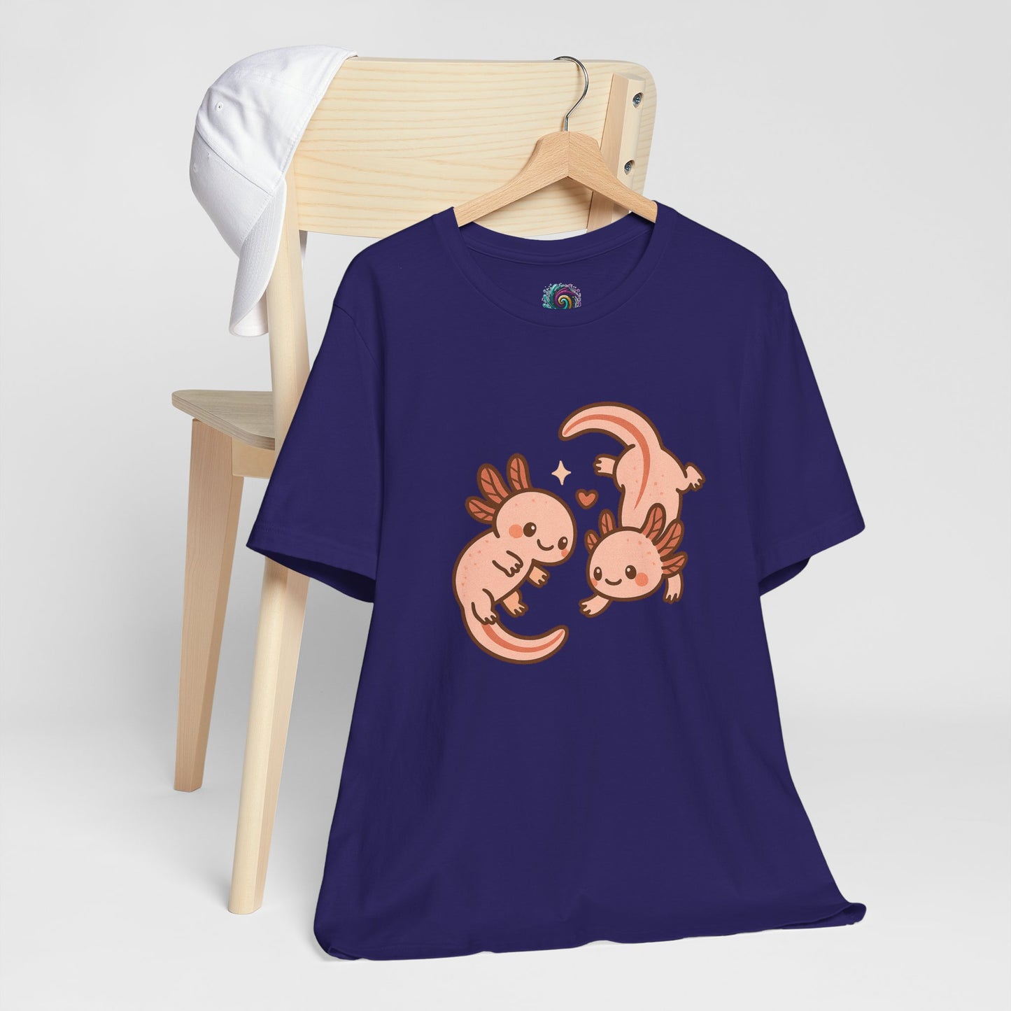 Kawaii Axolotl T-Shirt – Cute Tee with Smiling Axolotls - WhimSpin - https://whimspin.com