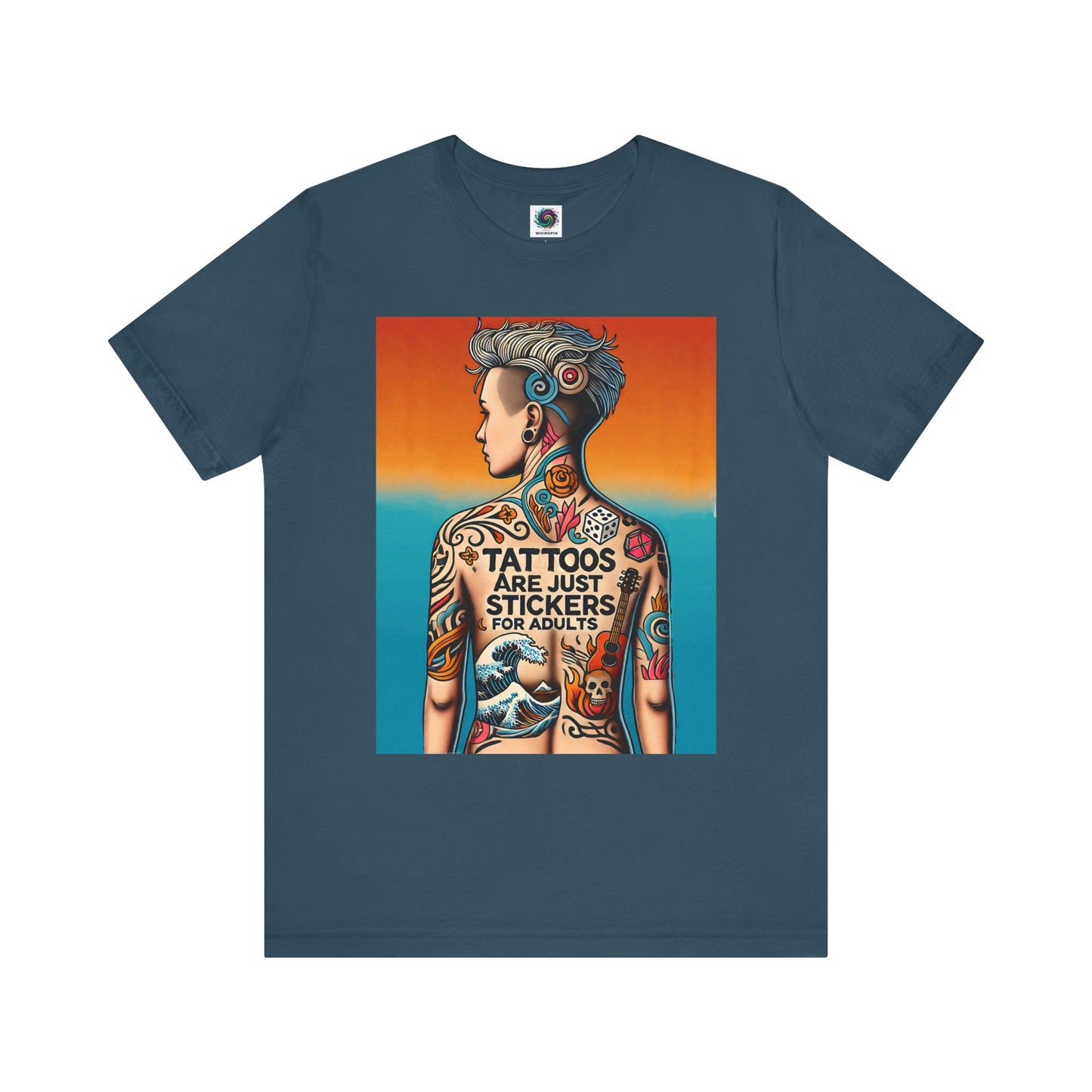 Tattoos Are Just Stickers for Adults T-Shirt – Funny Tattoo Lover Graphic Tee - WhimSpin - https://whimspin.com