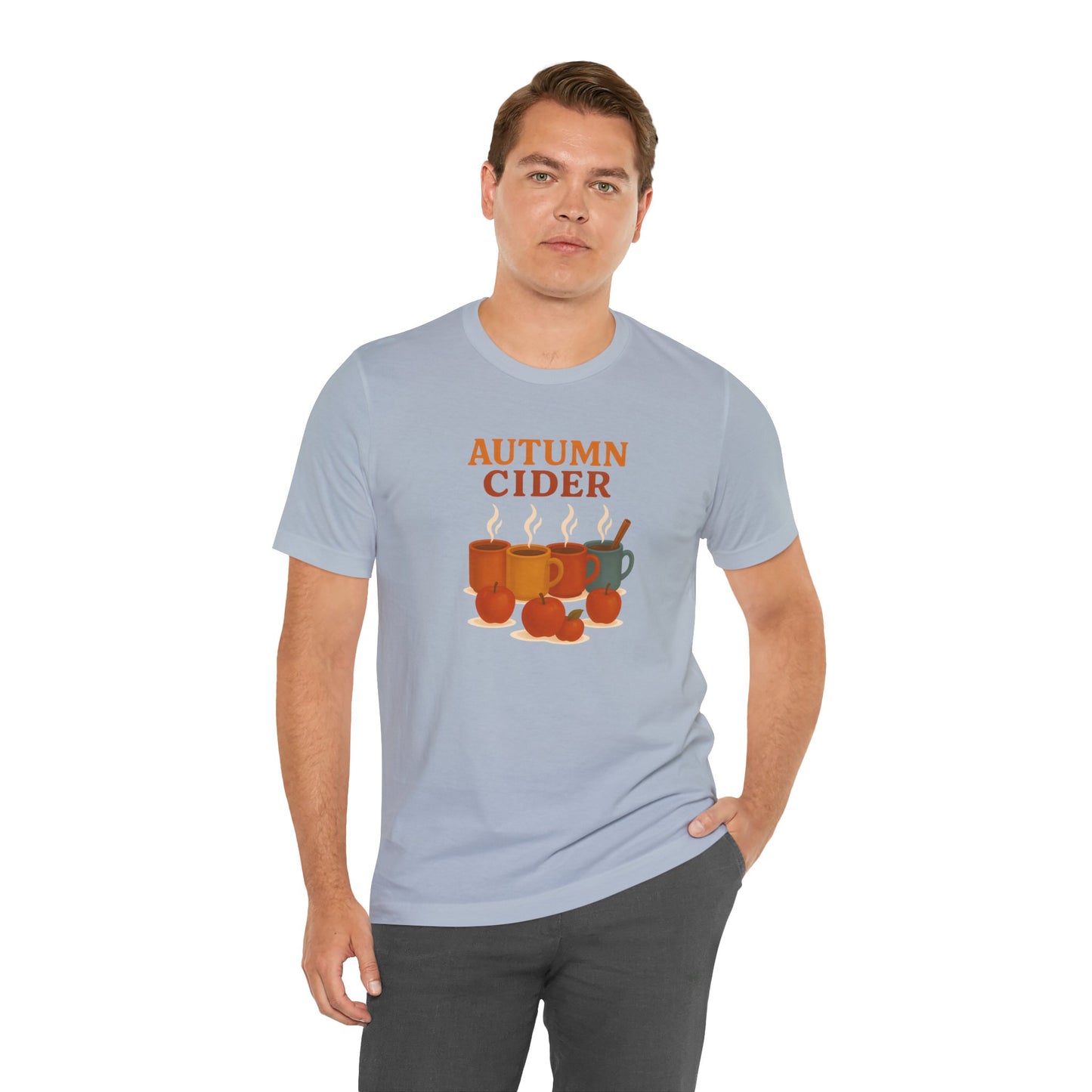 Autumn Cider T-Shirt – Cozy Fall Graphic Tee with Steaming Mugs