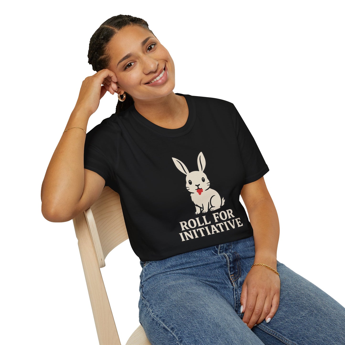 Roll for Initiative T-Shirt – Killer Bunny Humor Gaming Tee