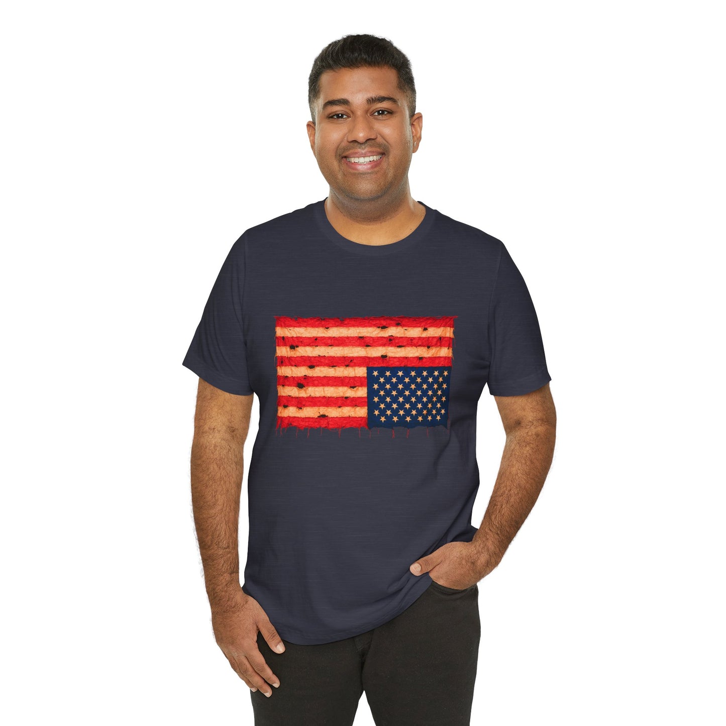 Inverted Flag Distress T-Shirt – Symbolic Upside Down Flag Design