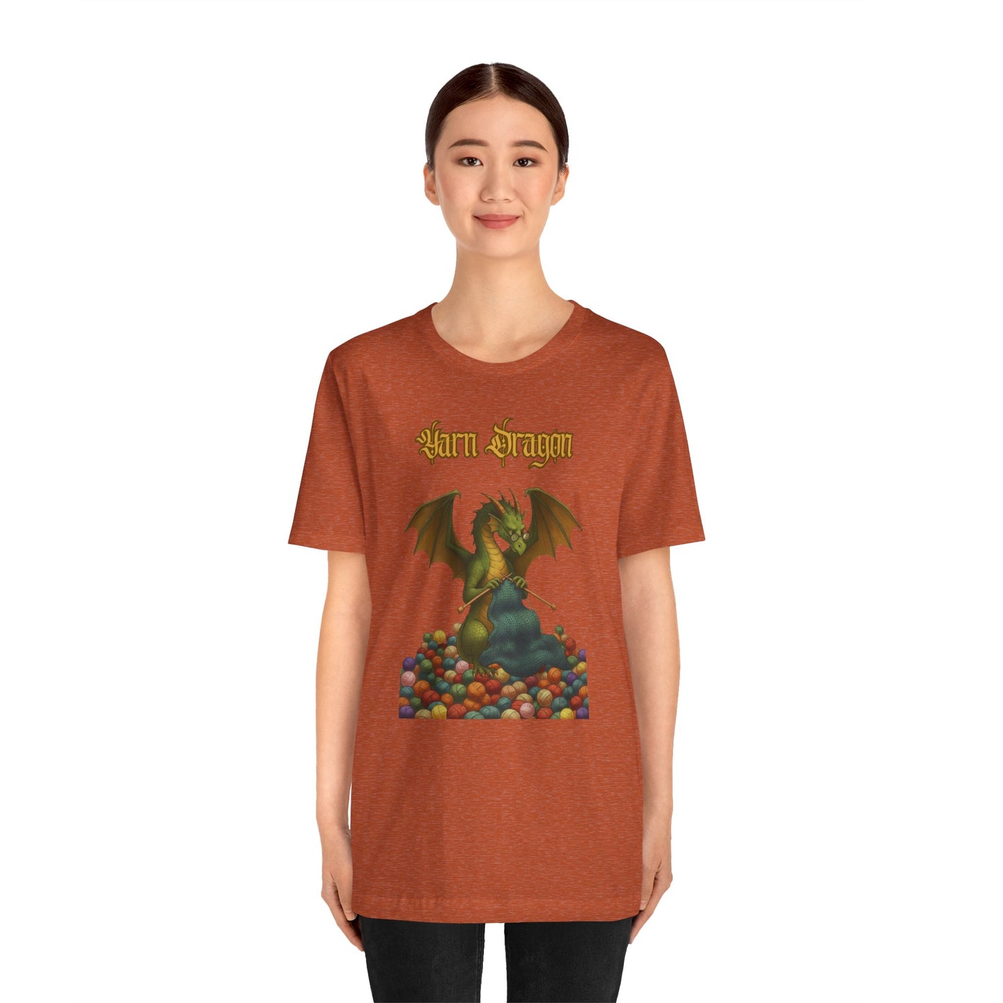 Yarn Dragon T-Shirt – Funny Knitting Dragon Shirt for Yarn Lovers