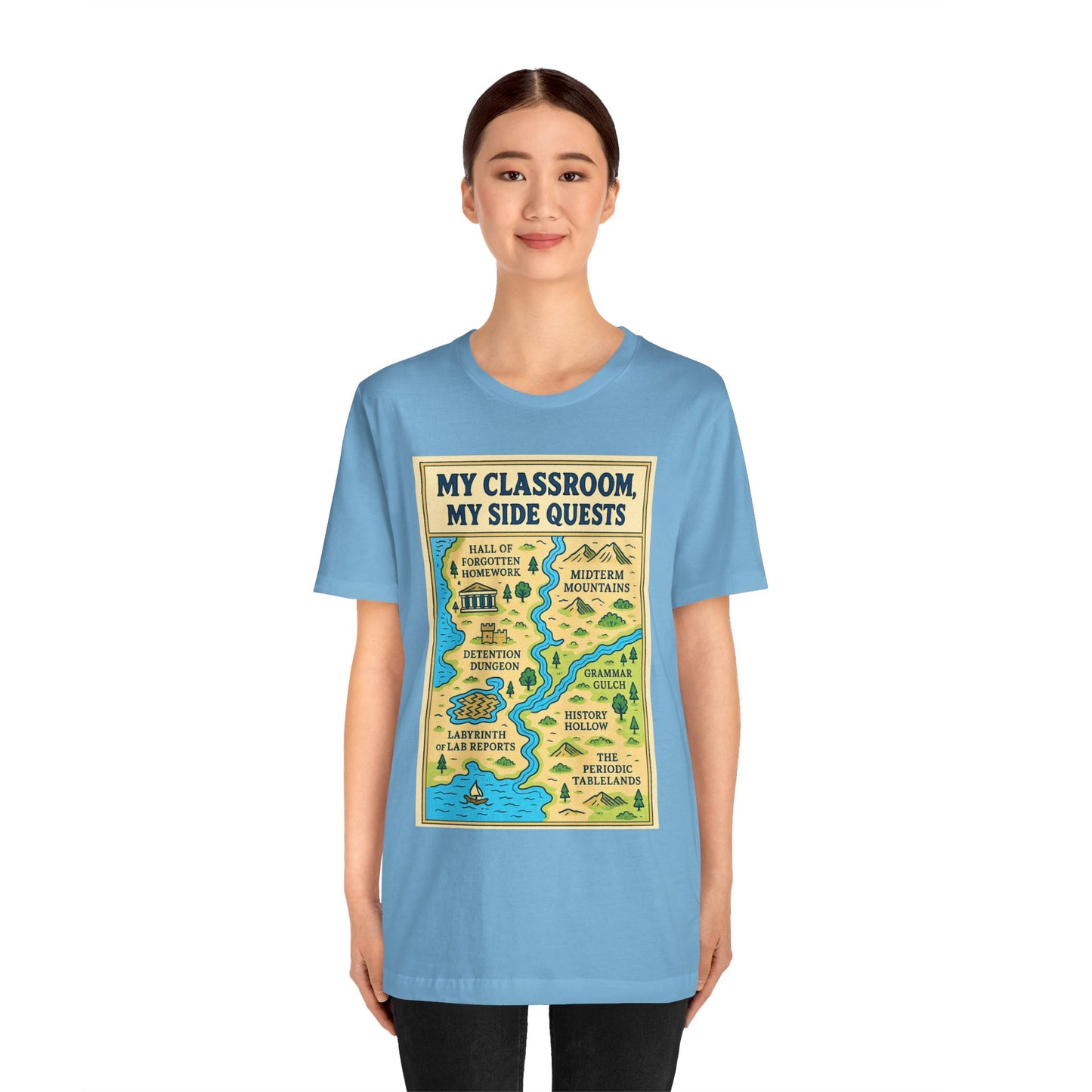 My Classroom, My Side Quests T-Shirt – RPG Map Tee for Teachers