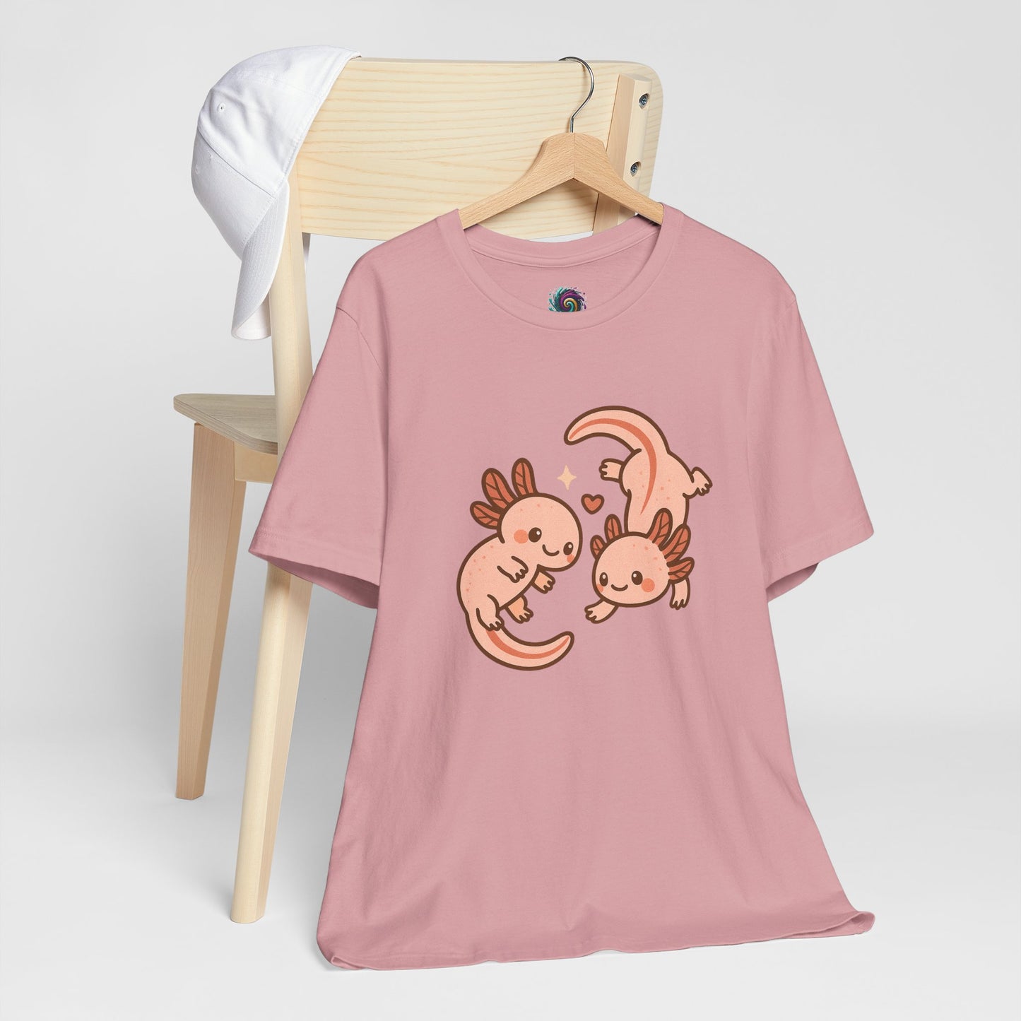 Kawaii Axolotl T-Shirt – Cute Tee with Smiling Axolotls - WhimSpin - https://whimspin.com