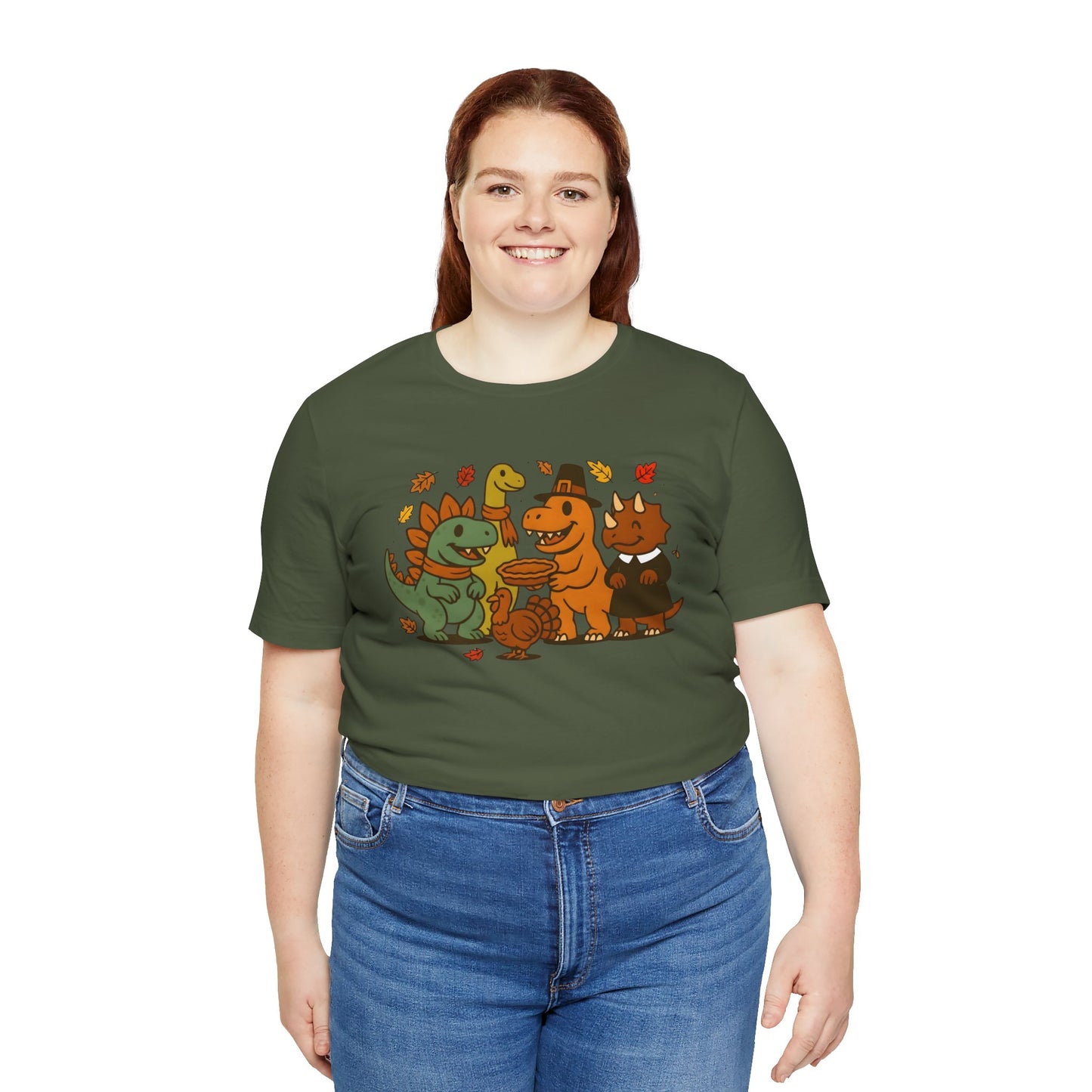 Thanksgiving Dinosaur T-Shirt – Funny Dino Thanksgiving Tee