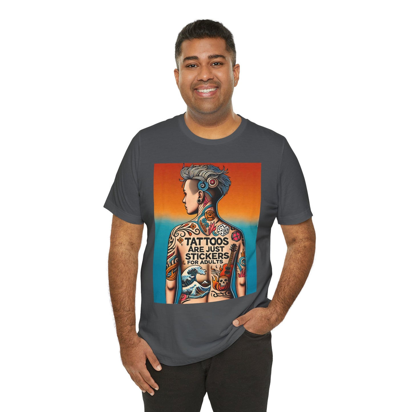 Tattoos Are Just Stickers for Adults T-Shirt – Funny Tattoo Lover Graphic Tee - WhimSpin - https://whimspin.com