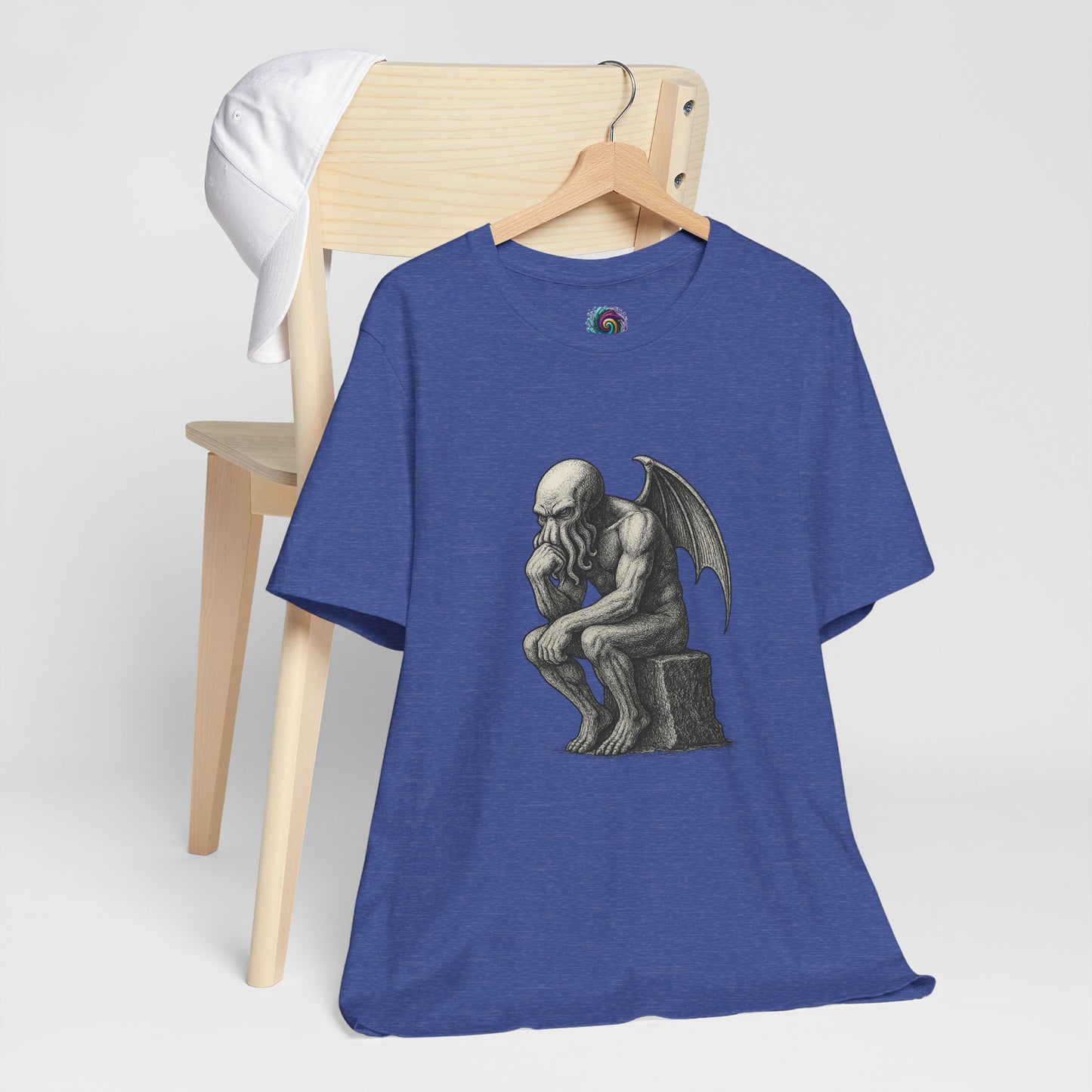 Cthulhu The Thinker Tee – Lovecraftian Parody Shirt