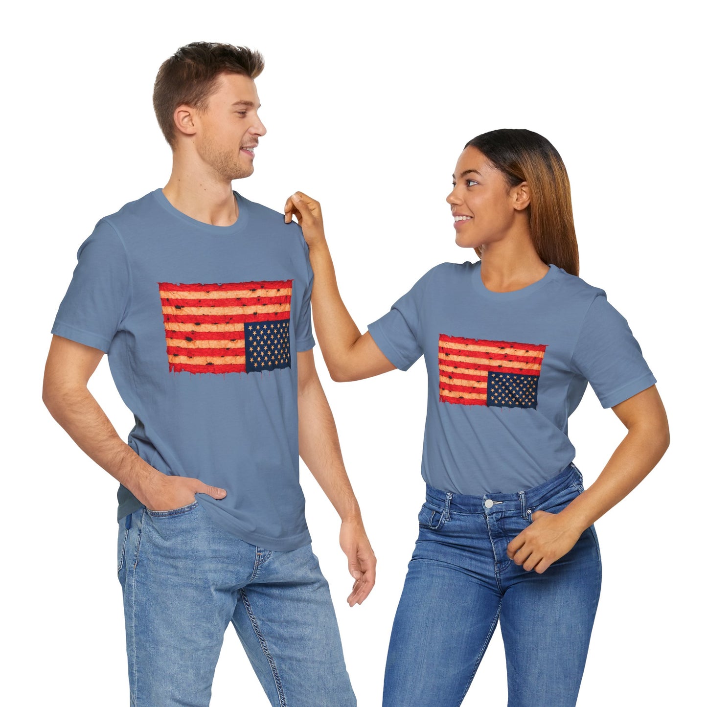 Inverted Flag Distress T-Shirt – Symbolic Upside Down Flag Design