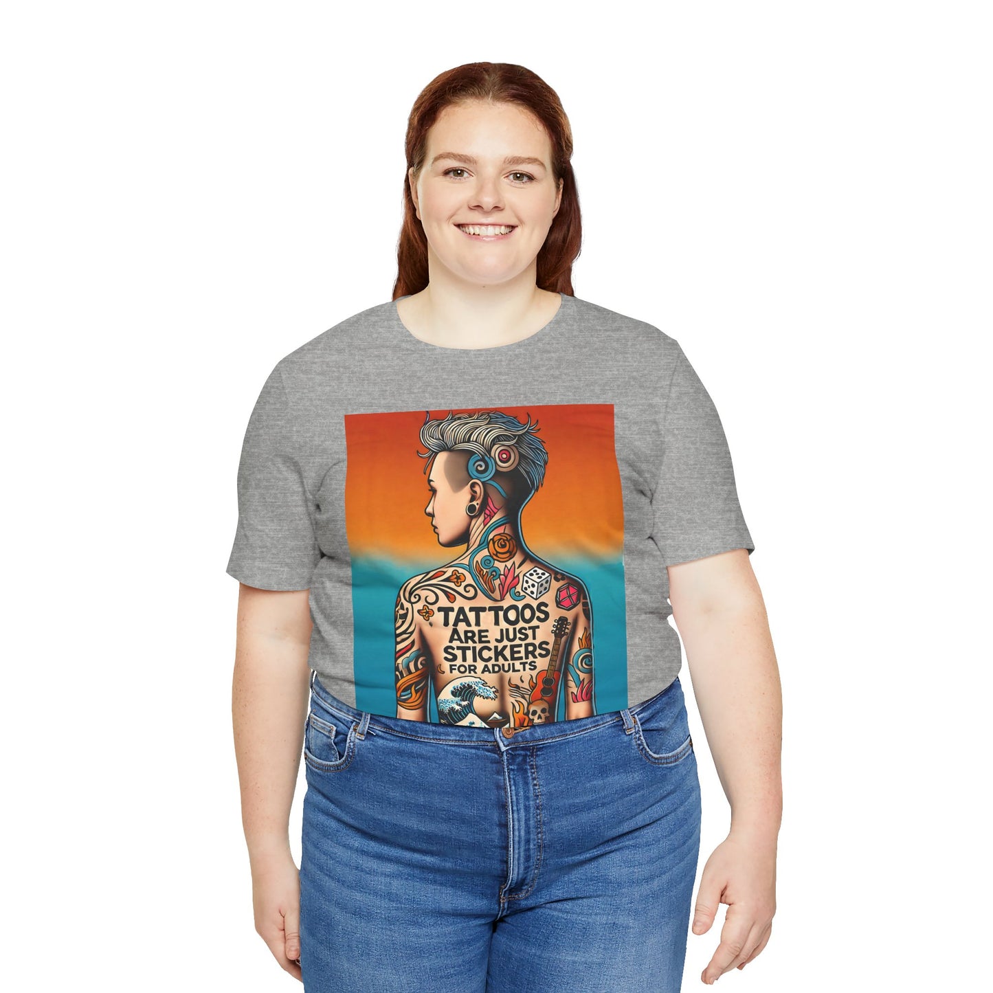 Tattoos Are Just Stickers for Adults T-Shirt – Funny Tattoo Lover Graphic Tee - WhimSpin - https://whimspin.com