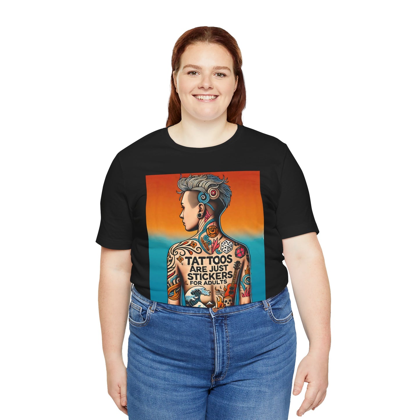 Tattoos Are Just Stickers for Adults T-Shirt – Funny Tattoo Lover Graphic Tee - WhimSpin - https://whimspin.com