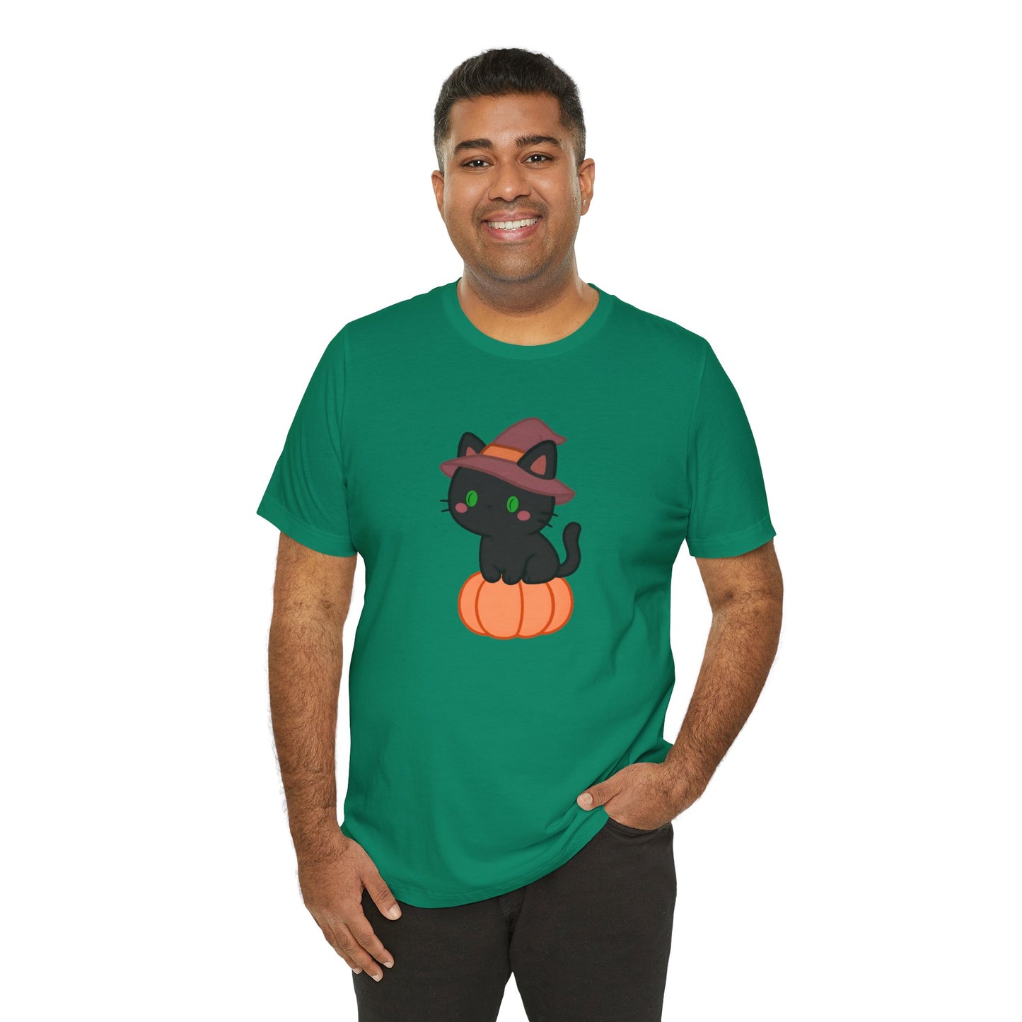 Halloween Cat Shirt – Cute Cat on a Pumpkin Graphic Tee