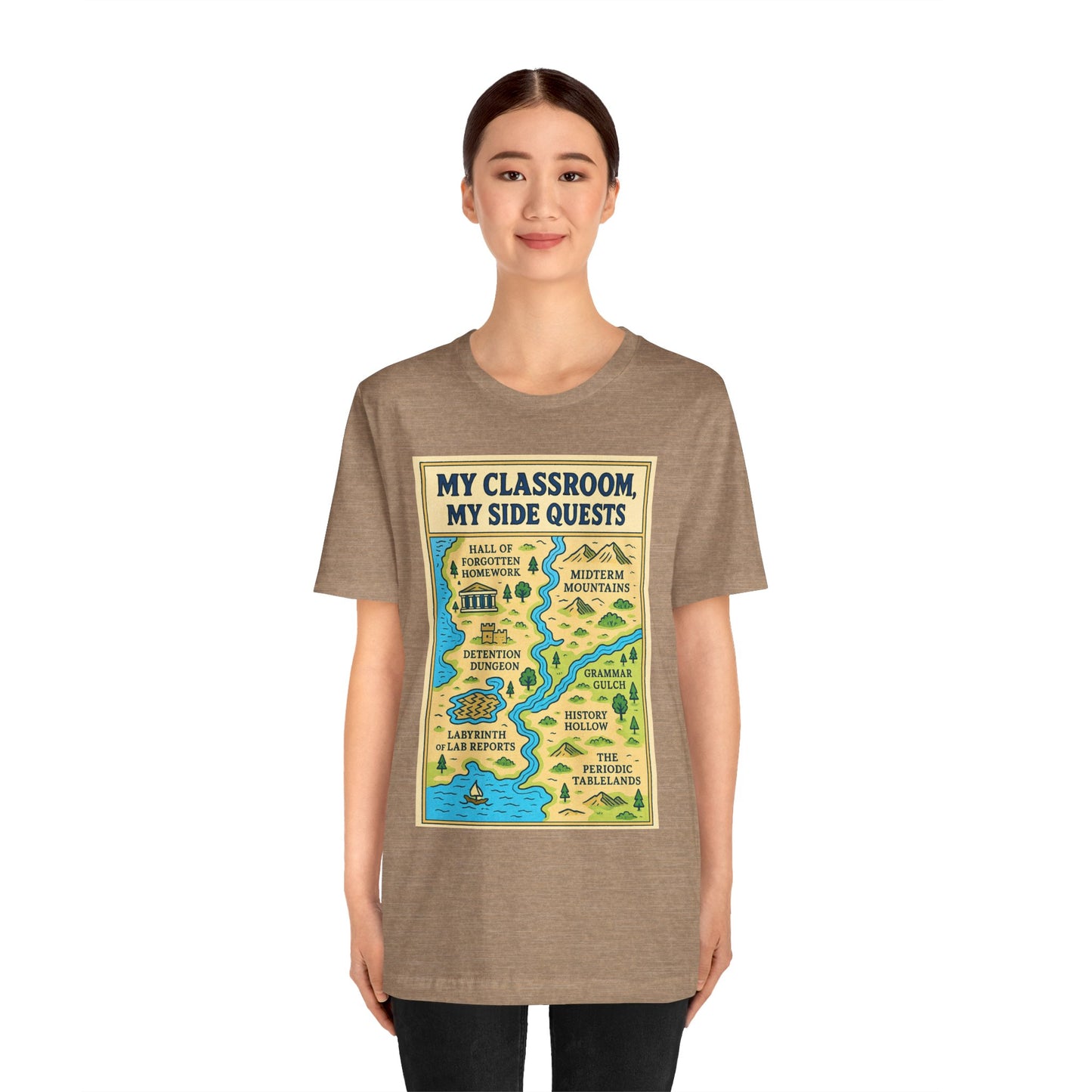 My Classroom, My Side Quests T-Shirt – RPG Map Tee for Teachers
