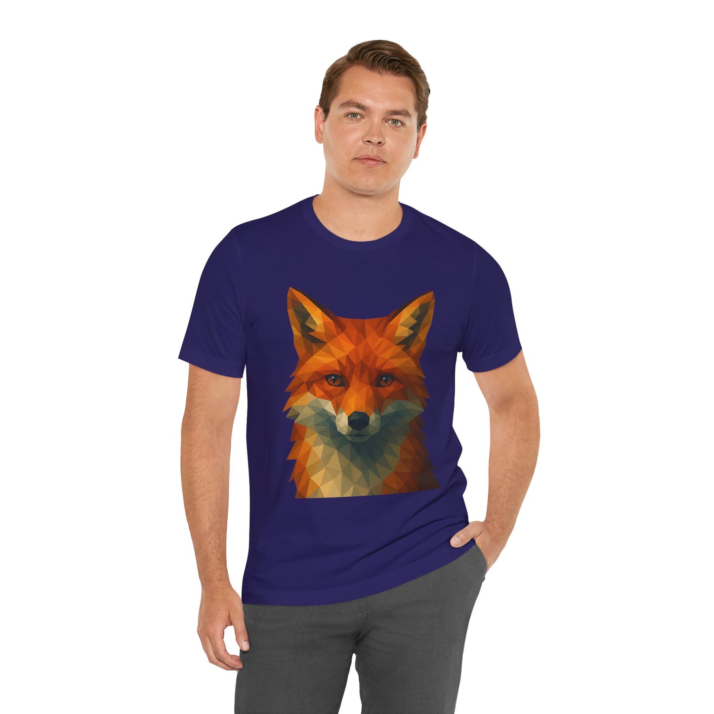Geometric Fox T-Shirt – Polygon Animal Tee with Nature Vibes - WhimSpin - https://whimspin.com