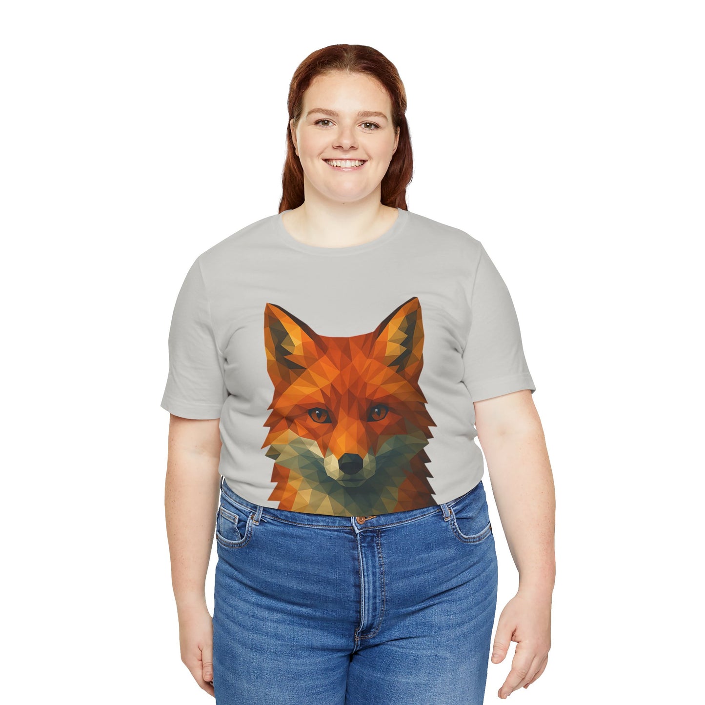 Geometric Fox T-Shirt – Polygon Animal Tee with Nature Vibes - WhimSpin - https://whimspin.com