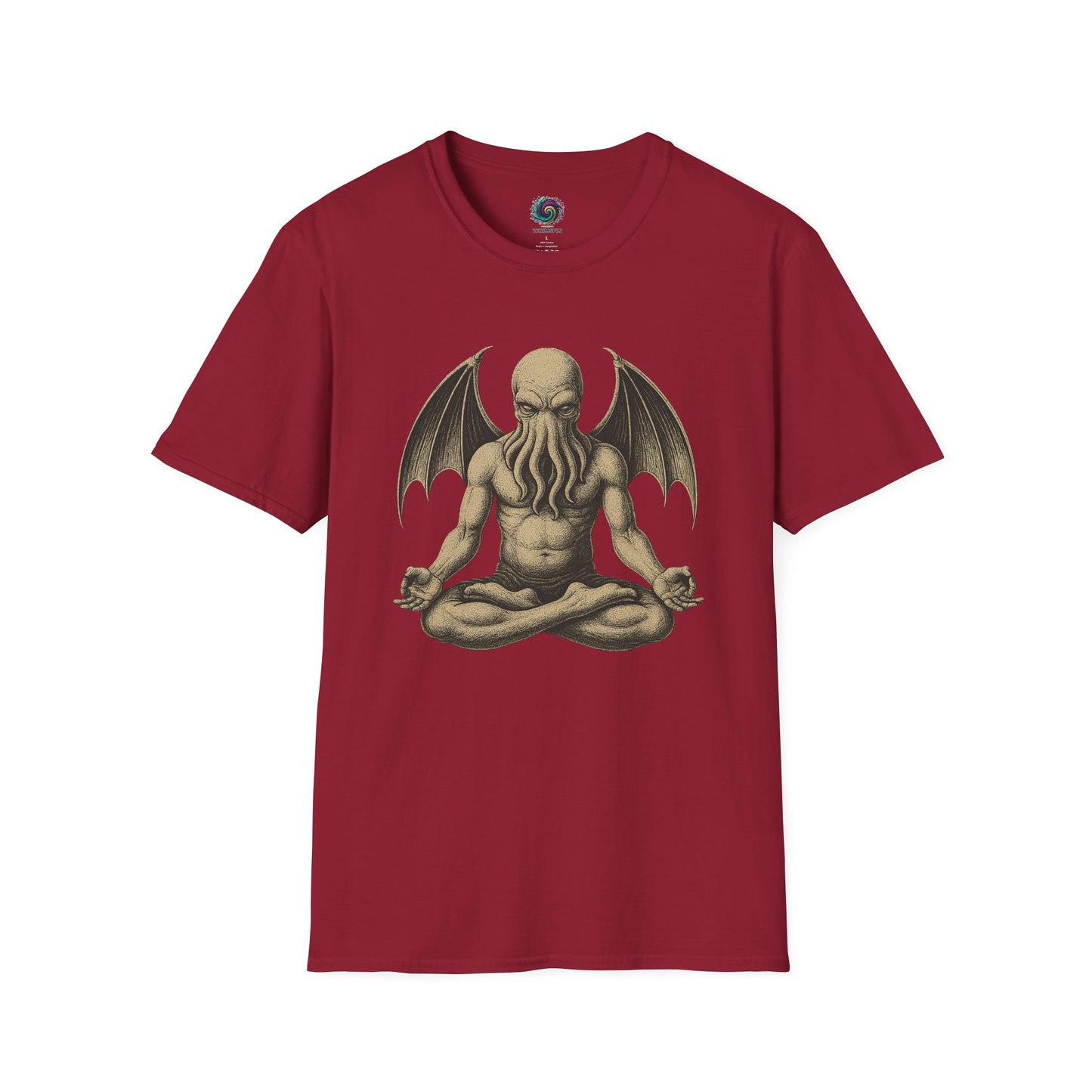 Meditating Cthulhu T-Shirt – Unisex Mythos Tee for Sci-Fi & Festival Fans - WhimSpin - https://whimspin.com