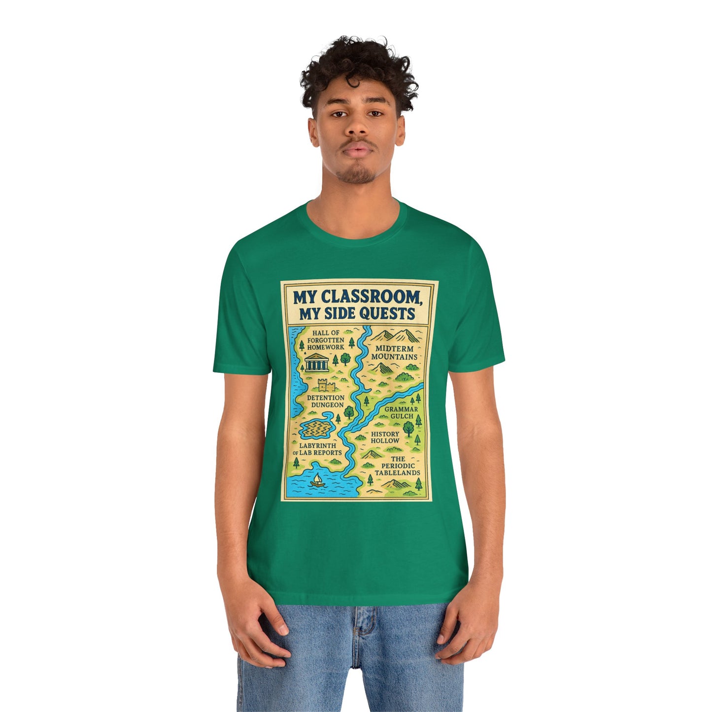 My Classroom, My Side Quests T-Shirt – RPG Map Tee for Teachers