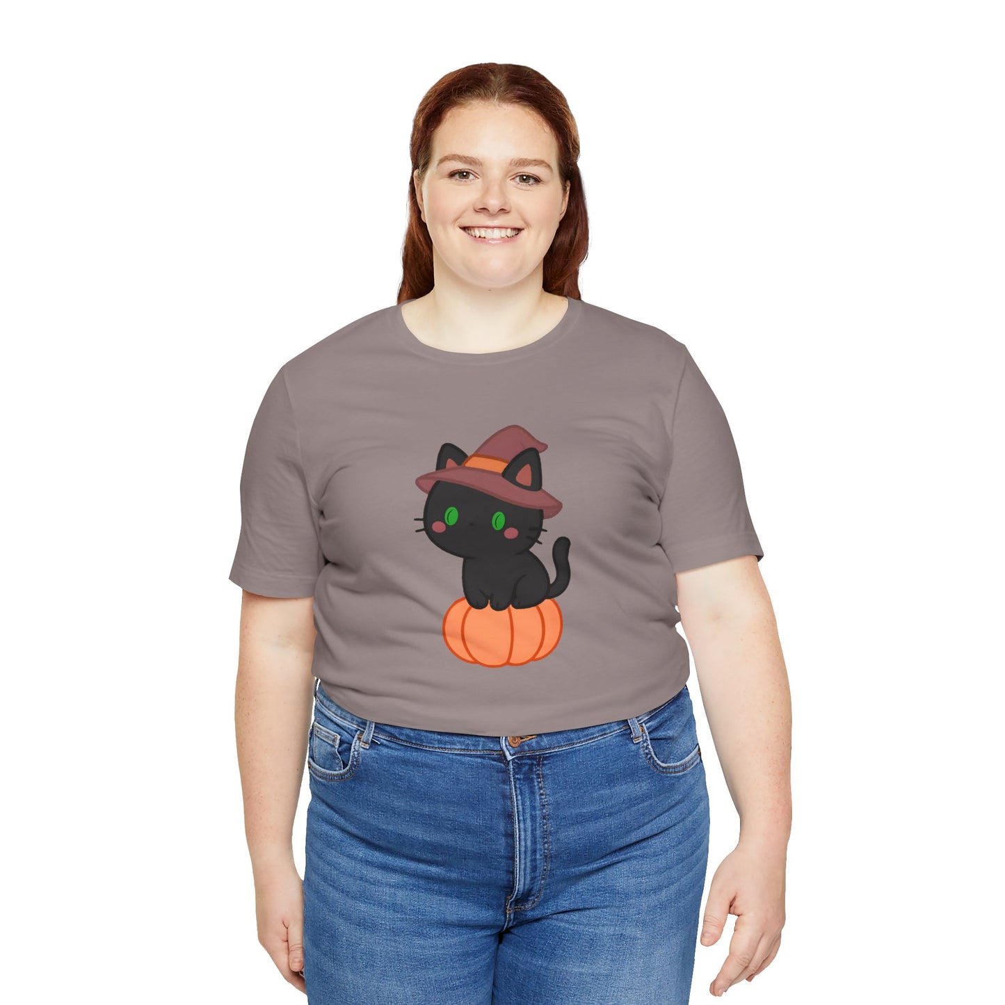 Halloween Cat Shirt – Cute Cat on a Pumpkin Graphic Tee
