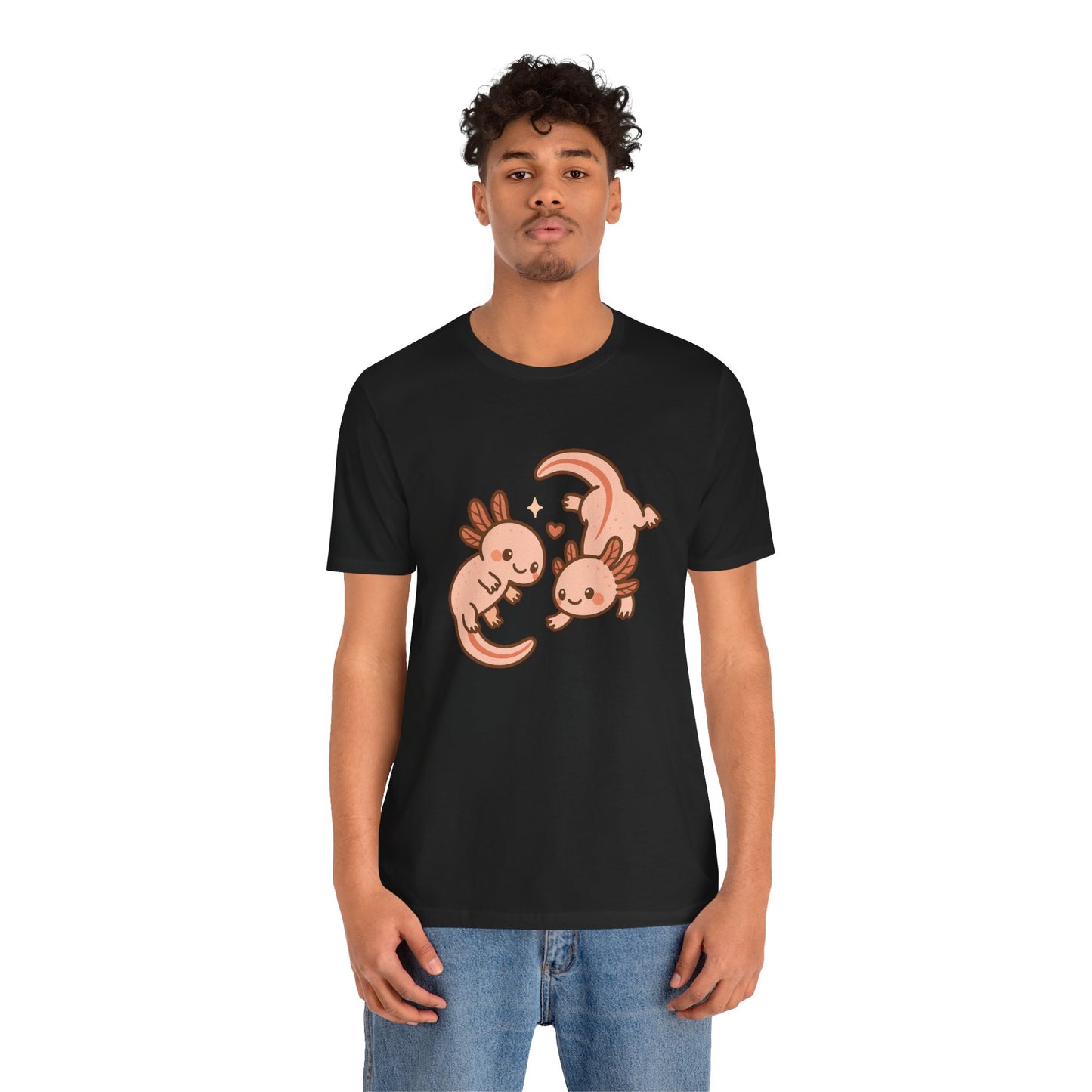 Kawaii Axolotl T-Shirt – Cute Tee with Smiling Axolotls - WhimSpin - https://whimspin.com