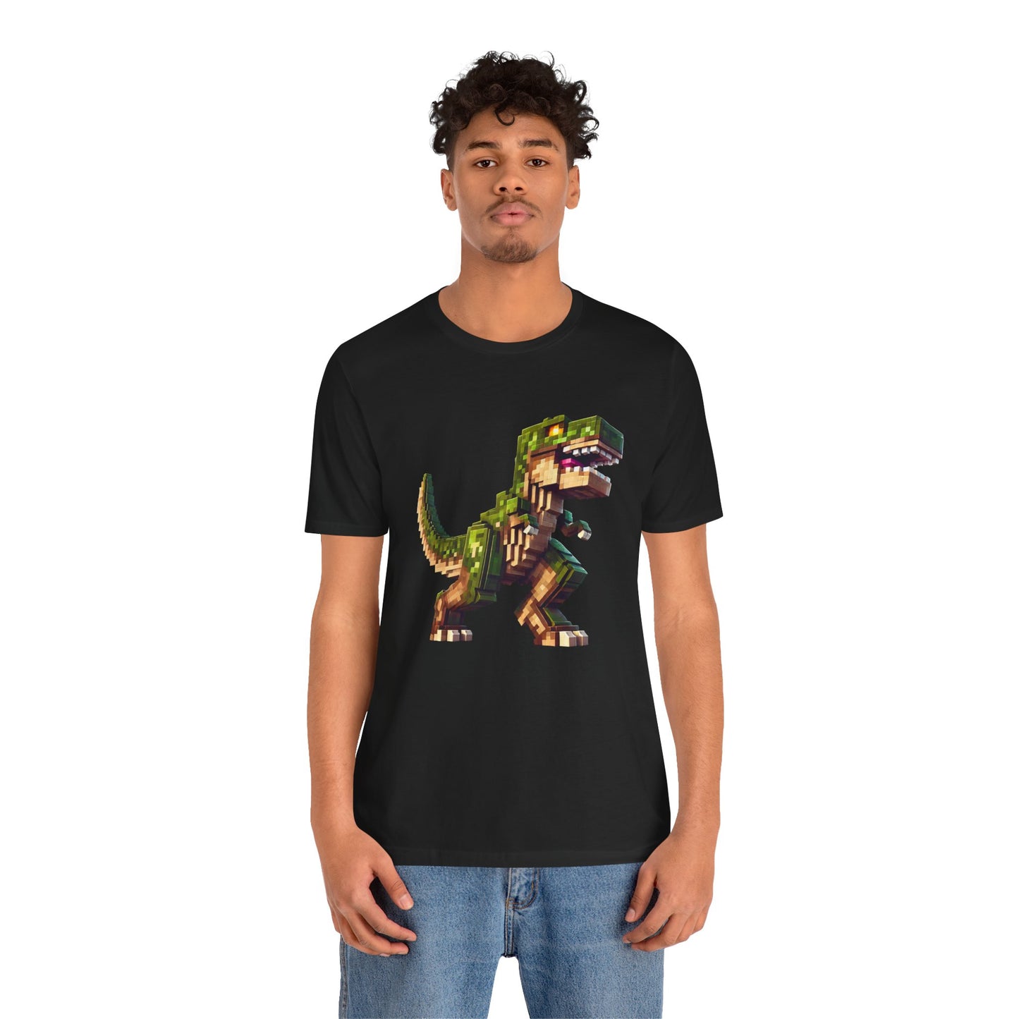 Pixel Dinosaur T-Shirt – Retro Dino Graphic Tee for Adults