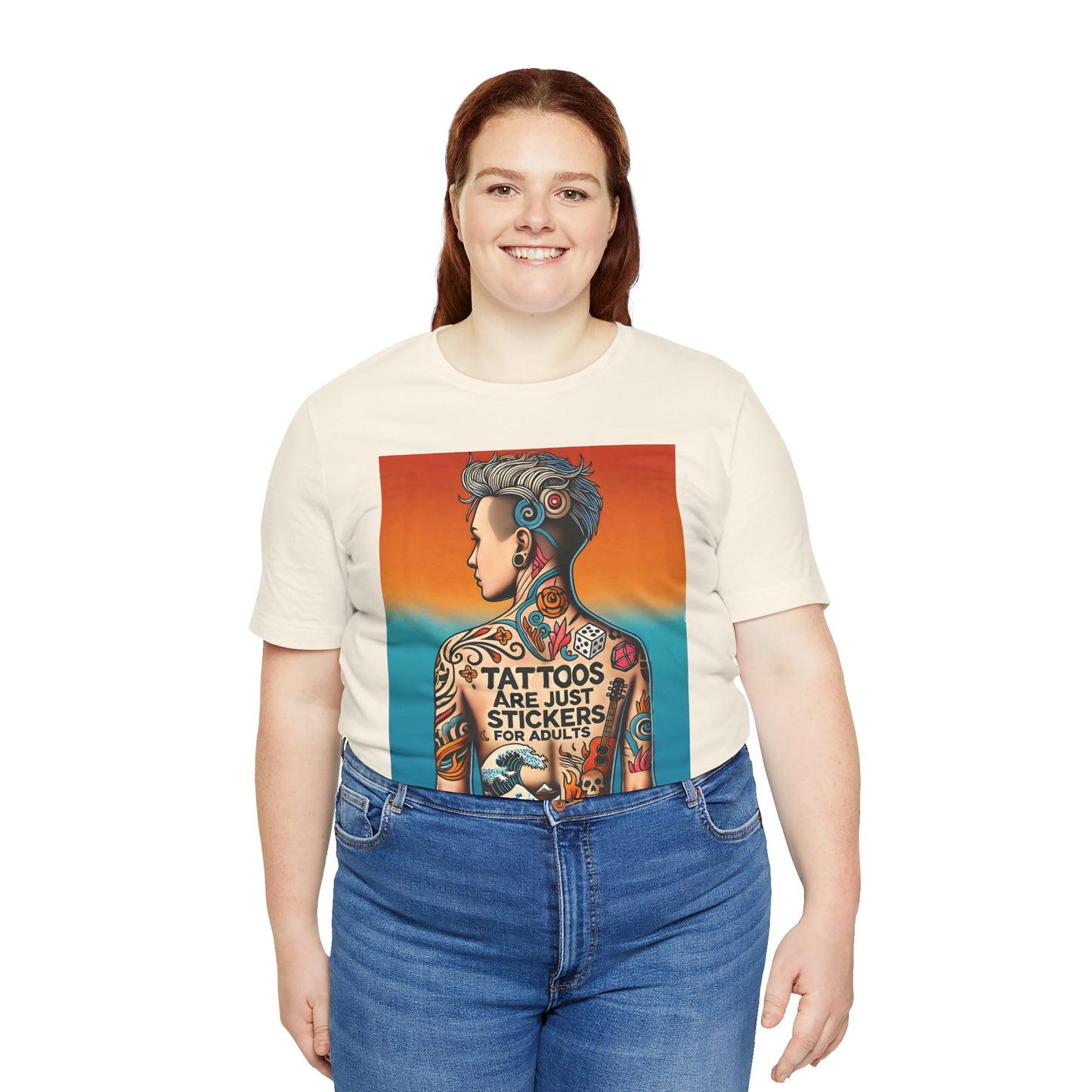 Tattoos Are Just Stickers for Adults T-Shirt – Funny Tattoo Lover Graphic Tee - WhimSpin - https://whimspin.com