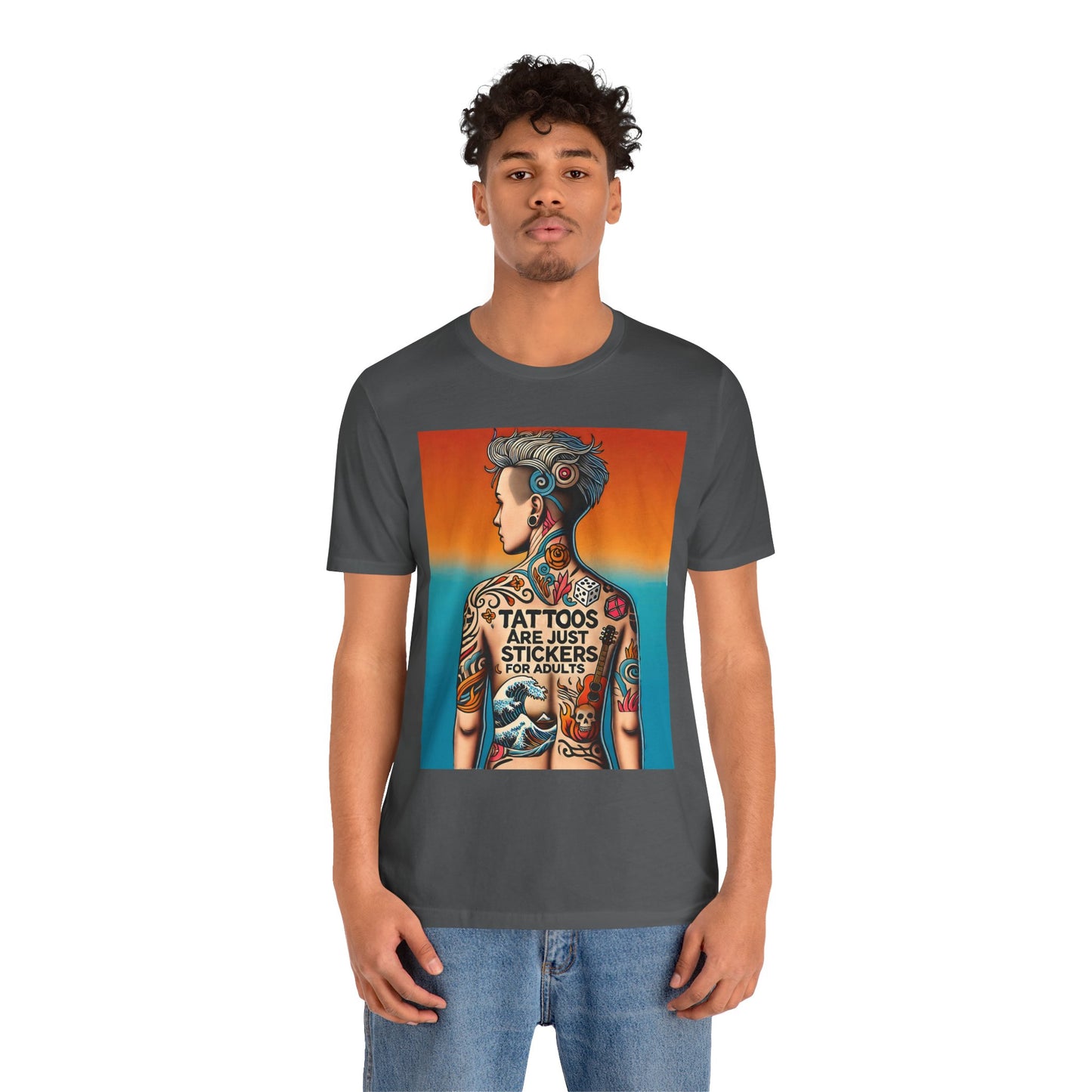 Tattoos Are Just Stickers for Adults T-Shirt – Funny Tattoo Lover Graphic Tee - WhimSpin - https://whimspin.com