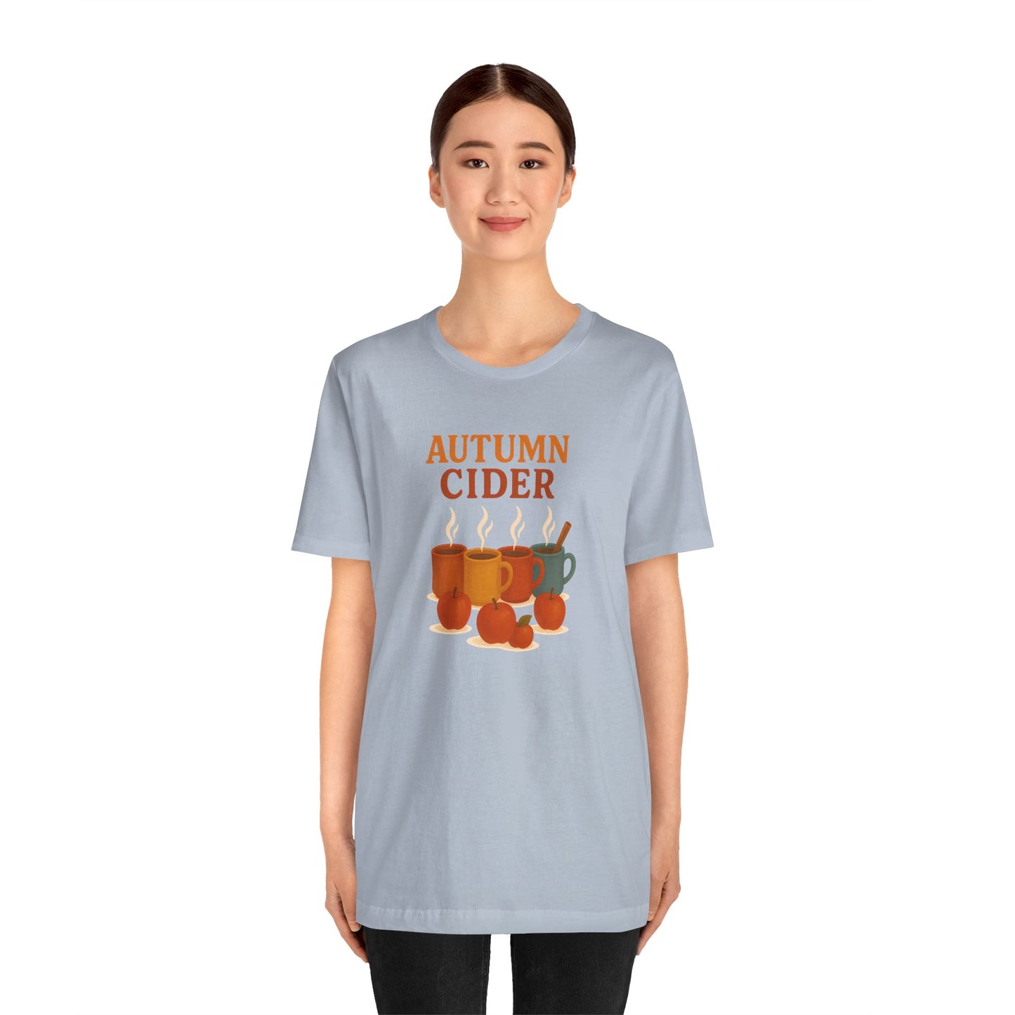 Autumn Cider T-Shirt – Cozy Fall Graphic Tee with Steaming Mugs