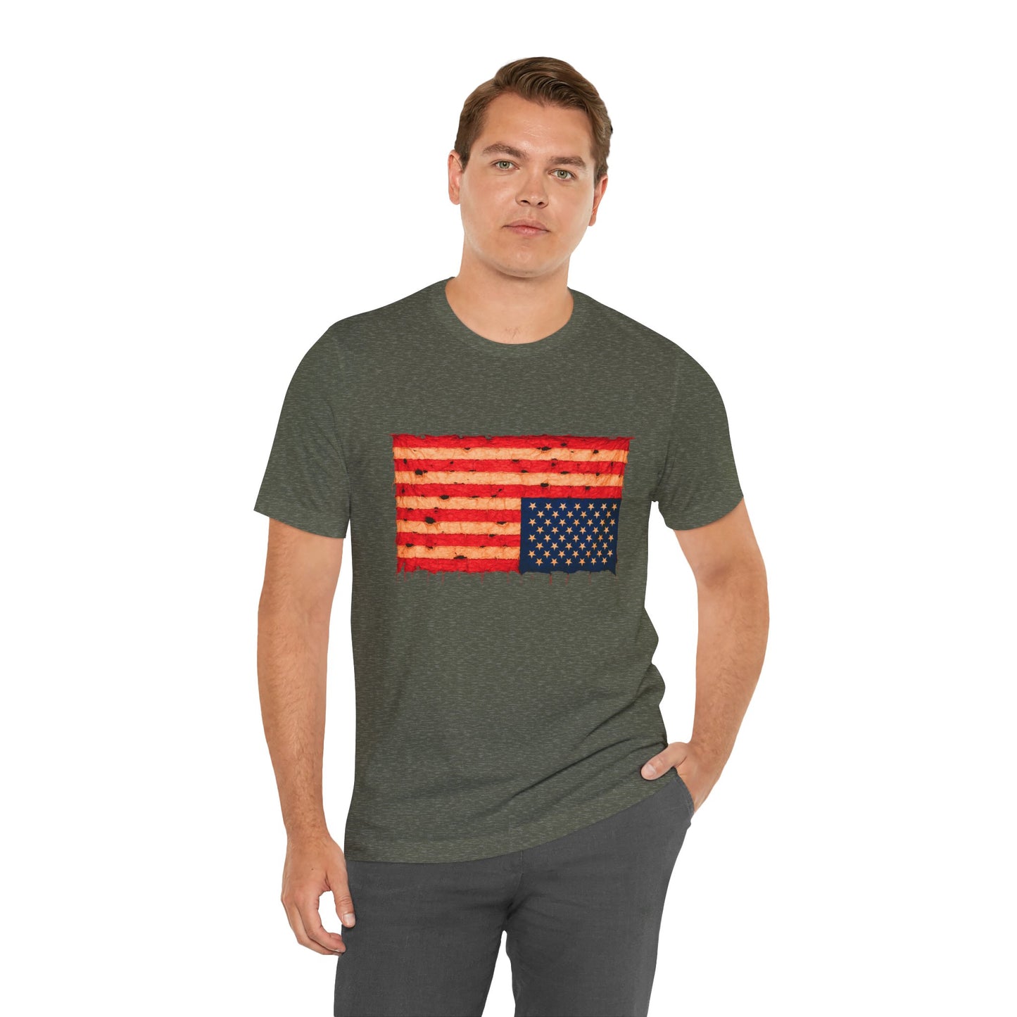 Inverted Flag Distress T-Shirt – Symbolic Upside Down Flag Design
