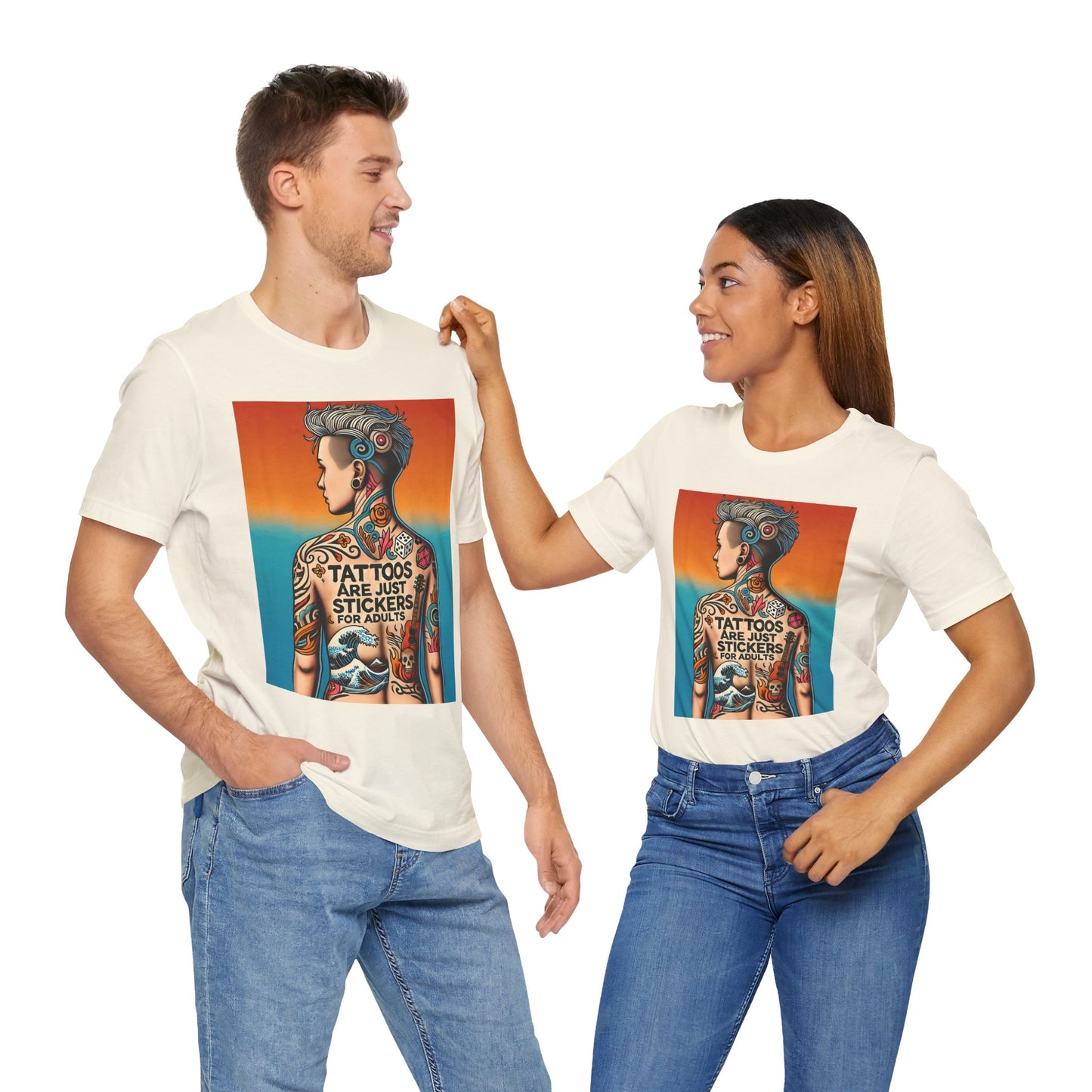 Tattoos Are Just Stickers for Adults T-Shirt – Funny Tattoo Lover Graphic Tee - WhimSpin - https://whimspin.com