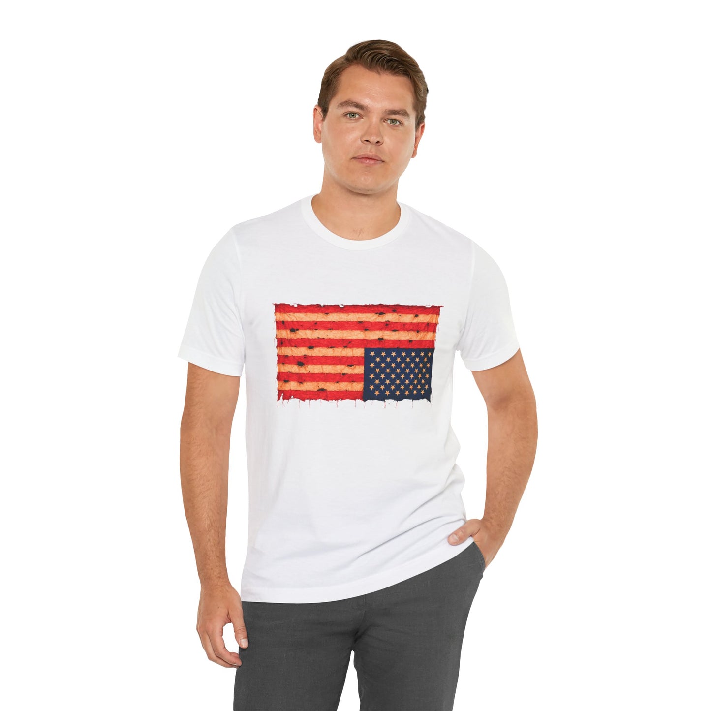 Inverted Flag Distress T-Shirt – Symbolic Upside Down Flag Design