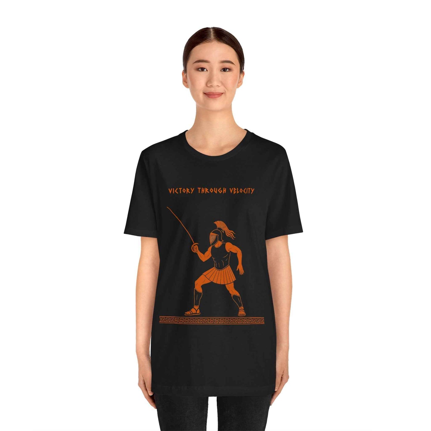Ares Fencing Saber T-Shirt – “Victory Through Velocity” Greek Mythology Tee