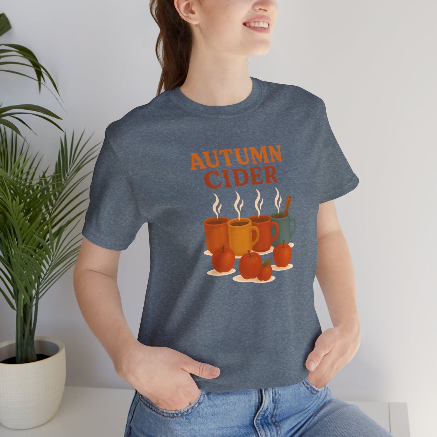Autumn Cider T-Shirt – Cozy Fall Graphic Tee with Steaming Mugs