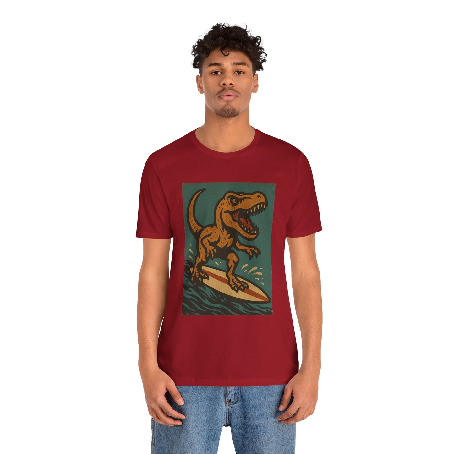 Surfing T-Rex T-Shirt – Funny Dinosaur Surfing Graphic Tee
