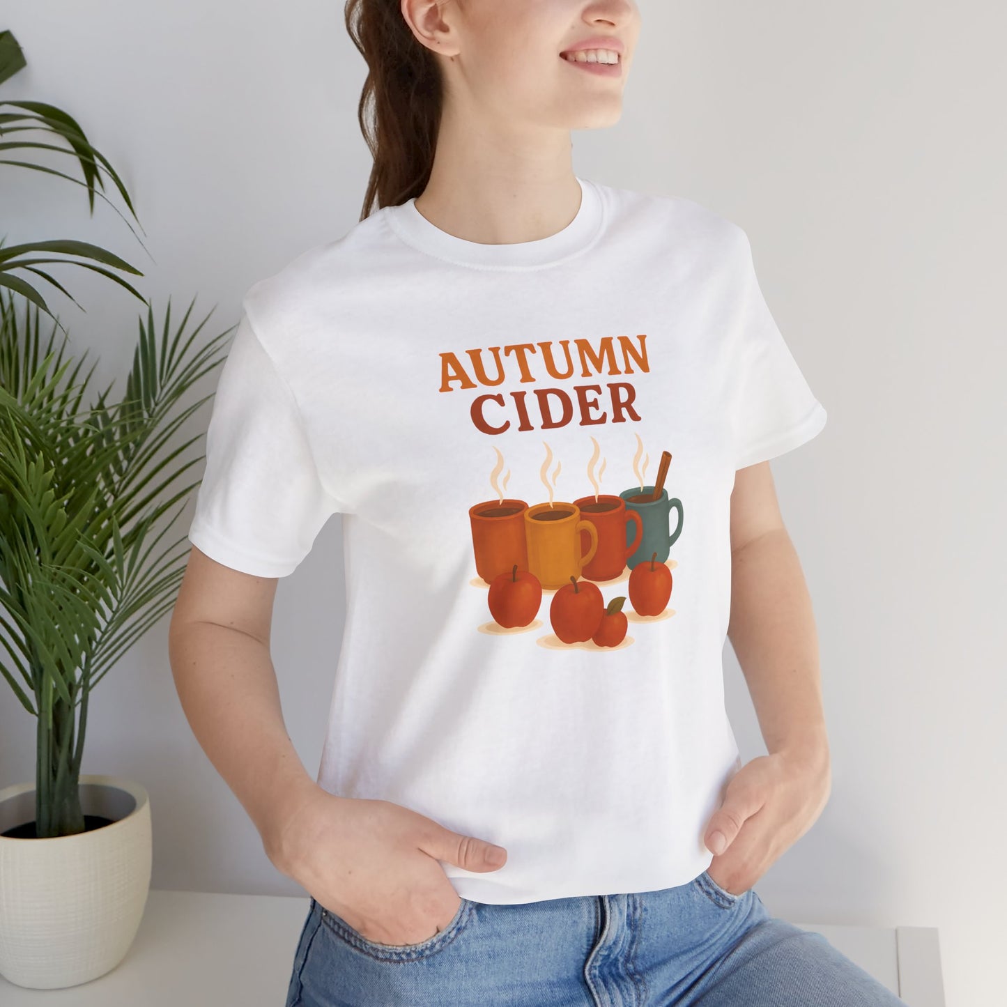 Autumn Cider T-Shirt – Cozy Fall Graphic Tee with Steaming Mugs