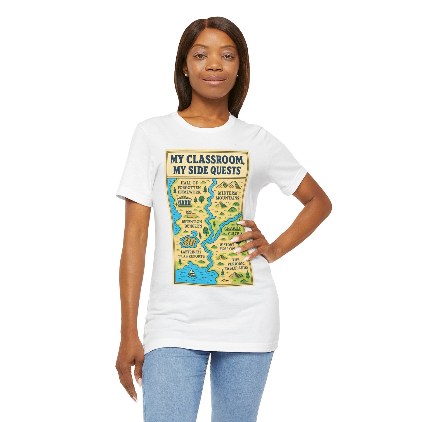 My Classroom, My Side Quests T-Shirt – RPG Map Tee for Teachers