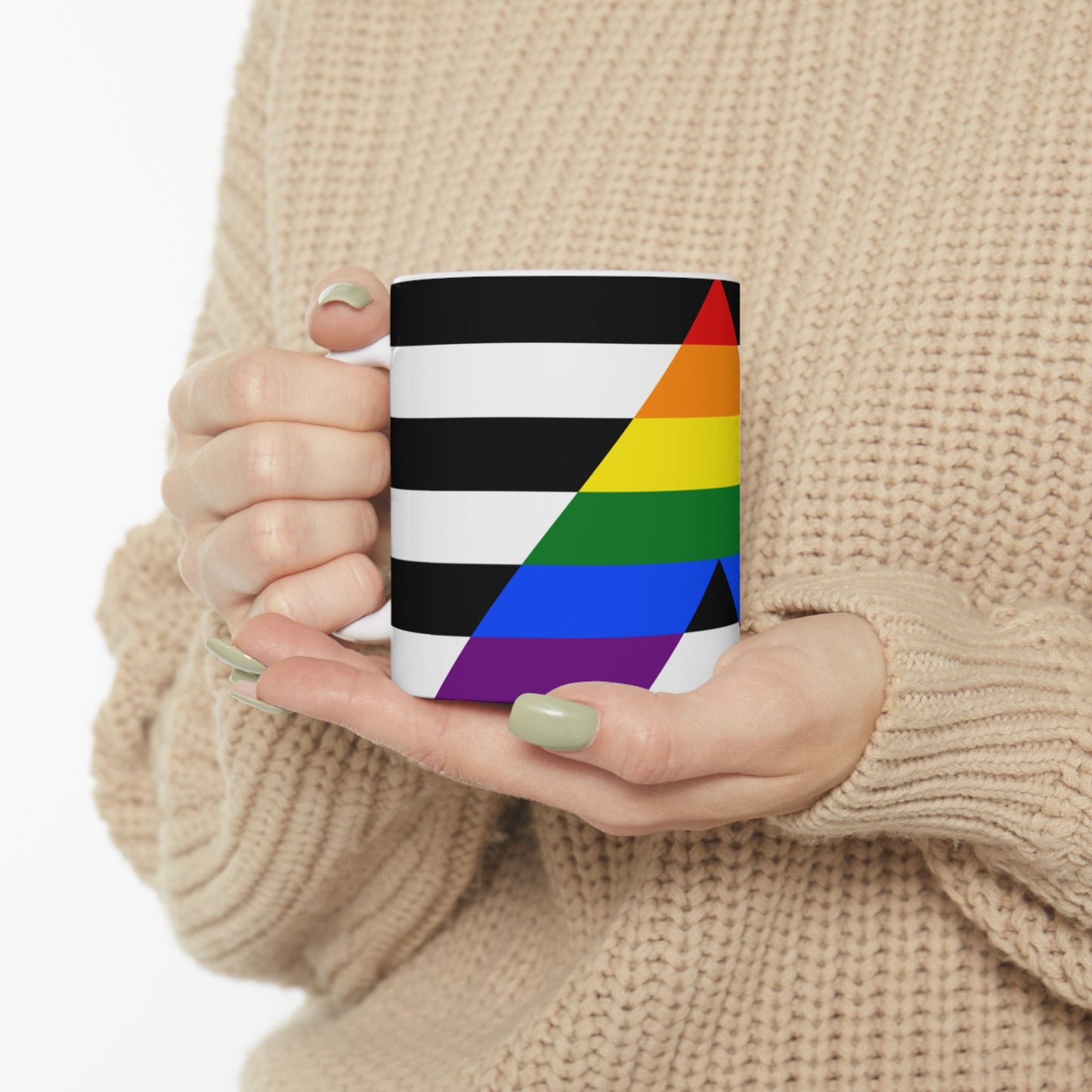 Straight Ally Pride Flag Mug – Rainbow “A” Coffee Cup