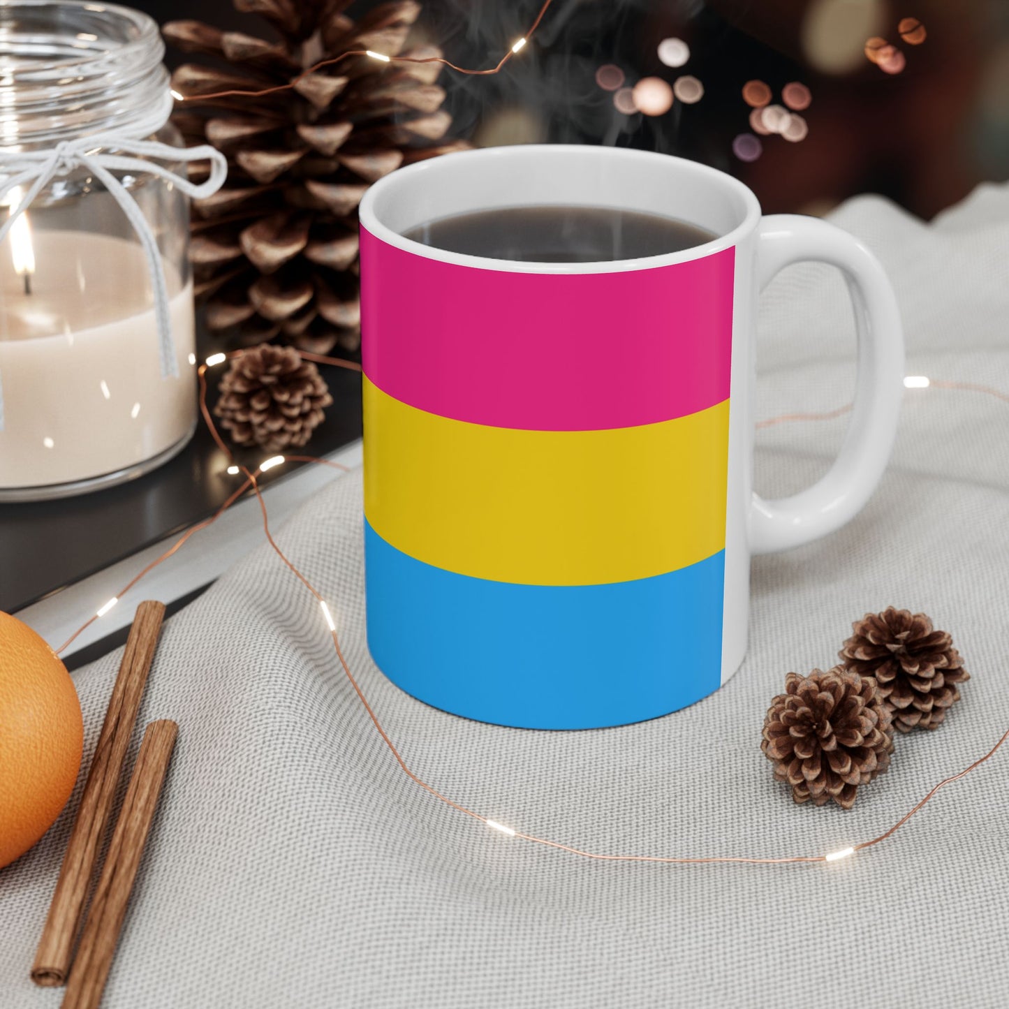 Pansexual Pride Flag Mug – Colorful LGBTQ+ Ceramic Cup