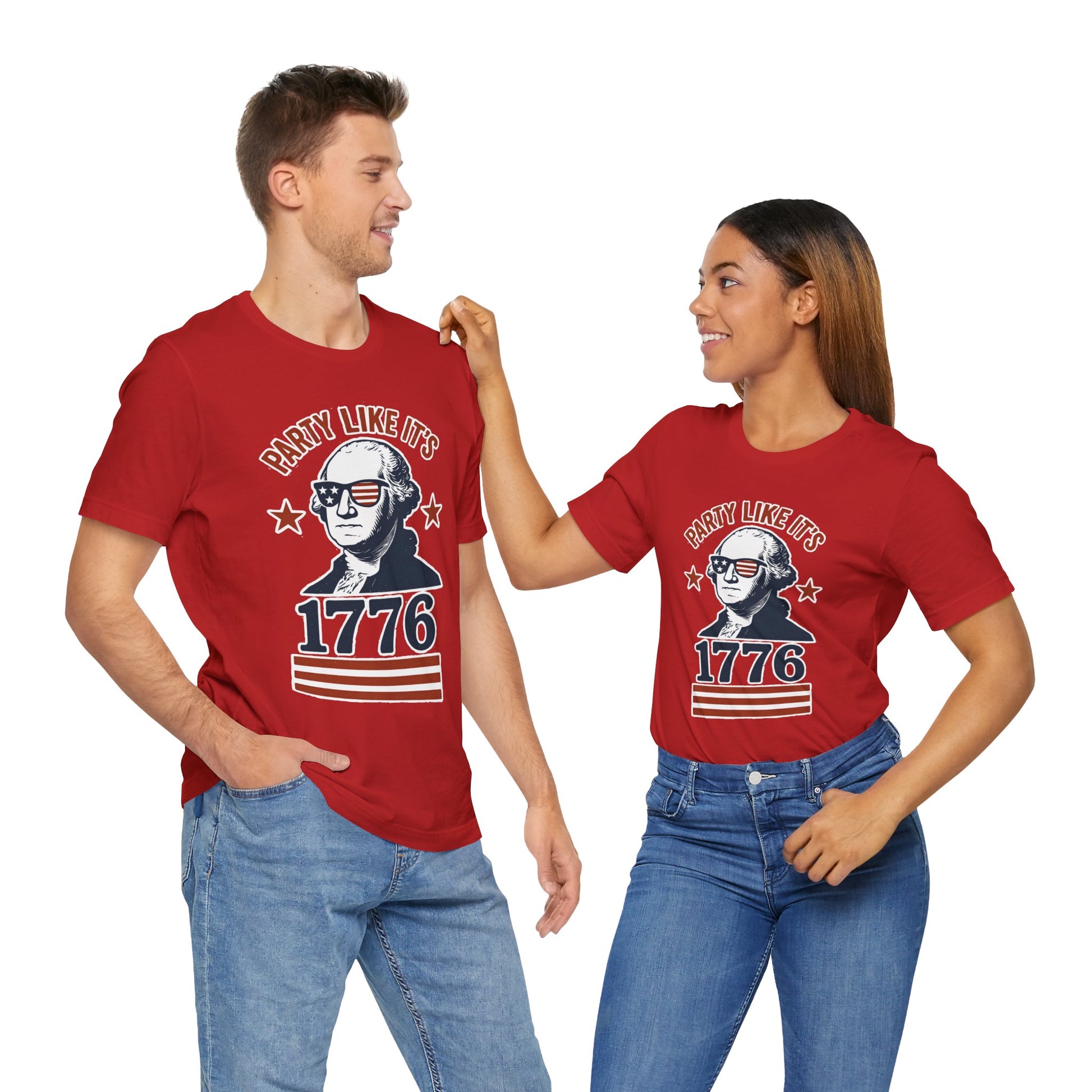Party Like It's 1776 T-Shirt – Funny 4th of July Tee with George Washington Graphic - WhimSpin - https://whimspin.com