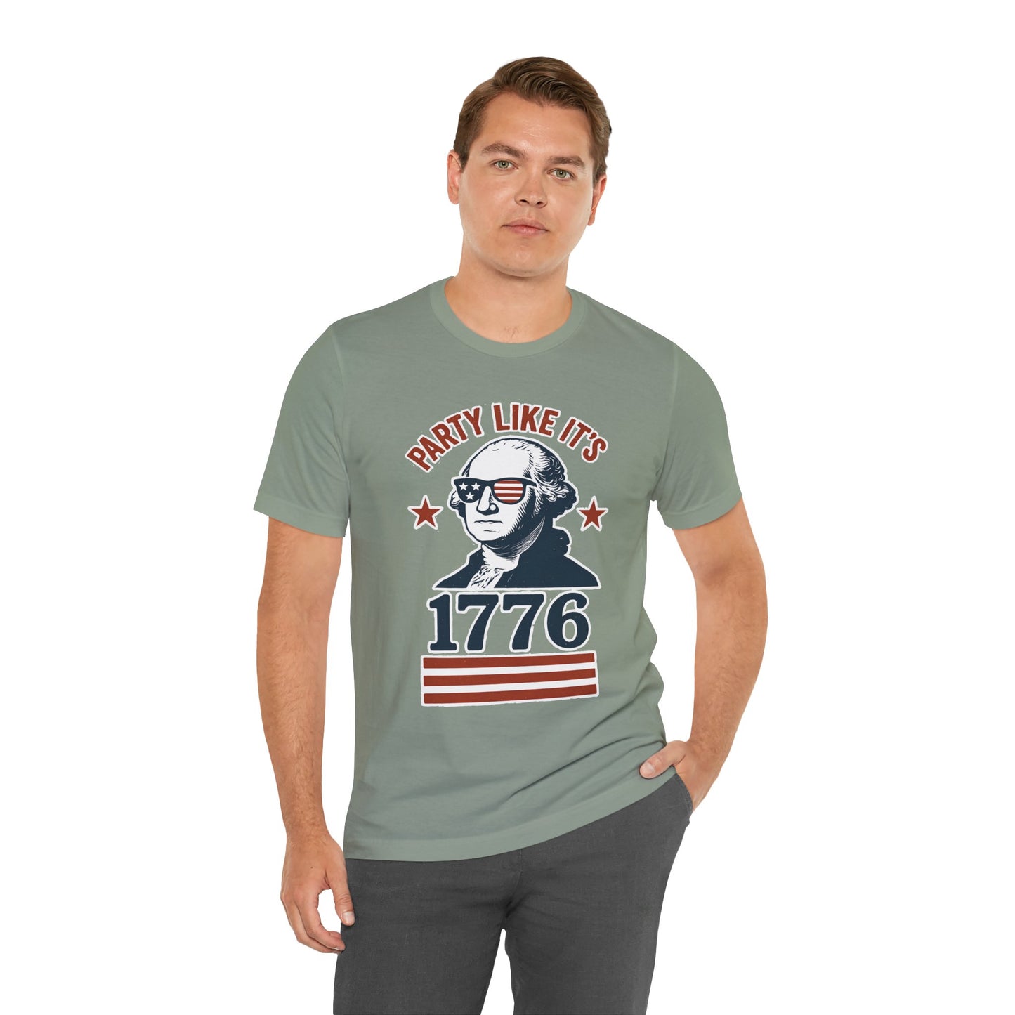 Party Like It's 1776 T-Shirt – Funny 4th of July Tee with George Washington Graphic - WhimSpin - https://whimspin.com