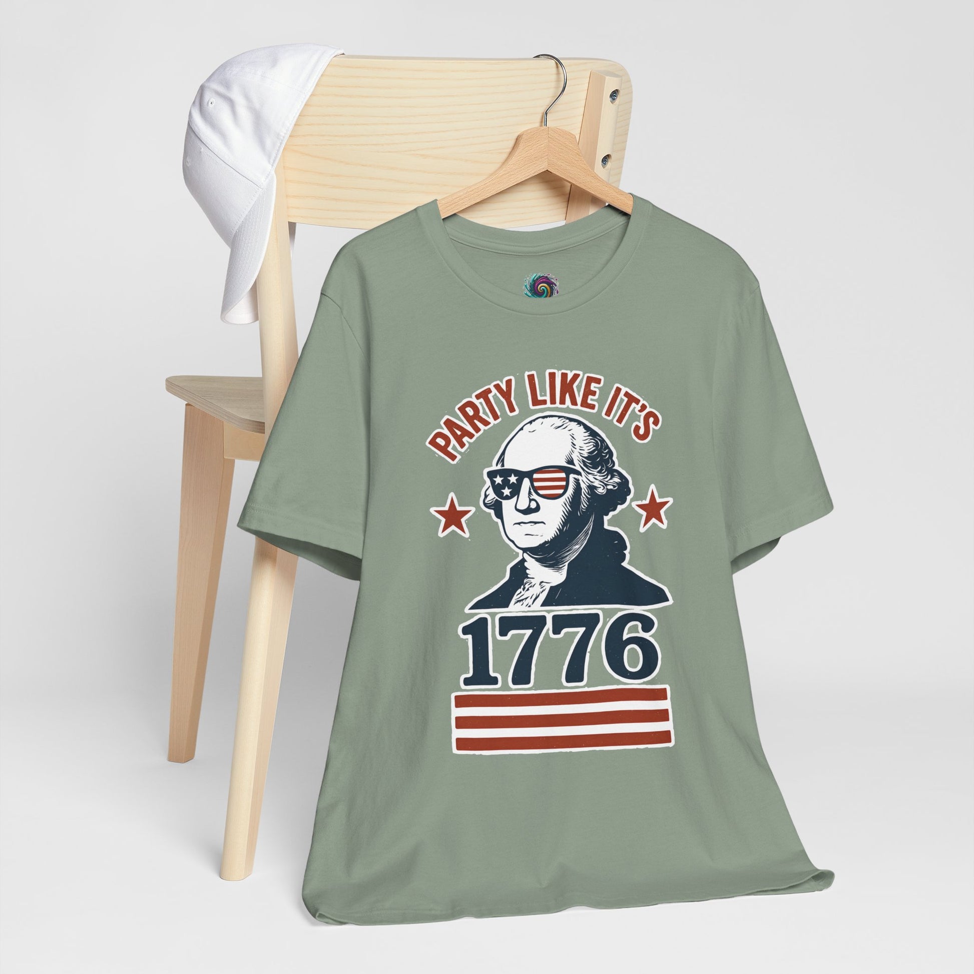 Party Like It's 1776 T-Shirt – Funny 4th of July Tee with George Washington Graphic - WhimSpin - https://whimspin.com