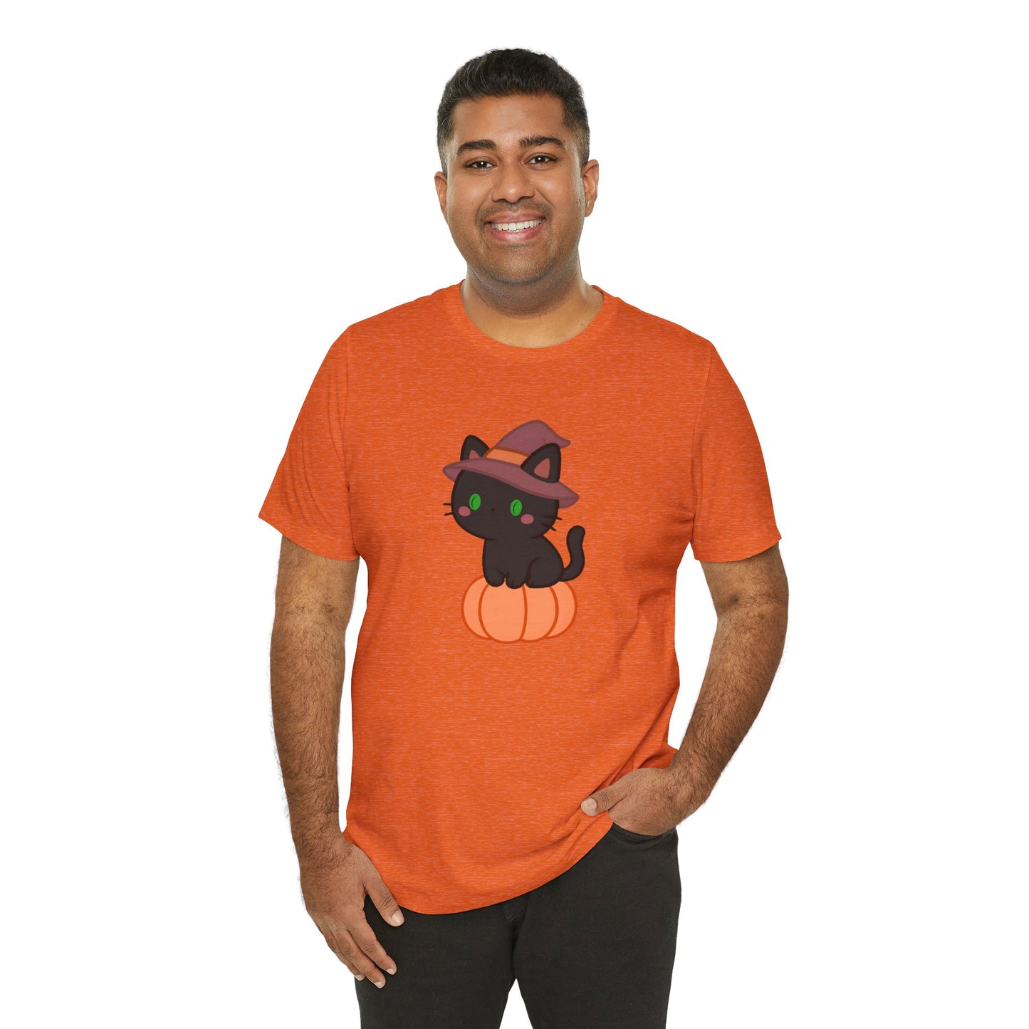 Halloween Cat Shirt – Cute Cat on a Pumpkin Graphic Tee