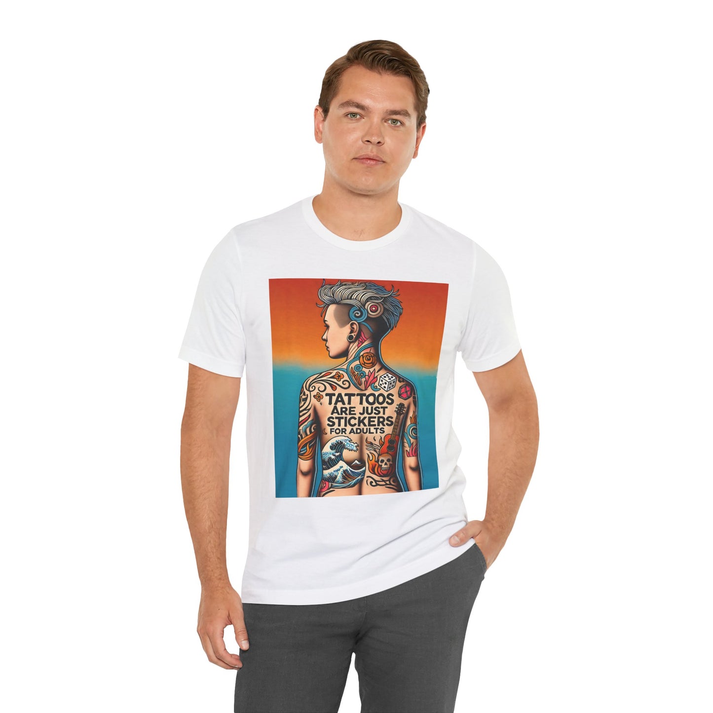 Tattoos Are Just Stickers for Adults T-Shirt – Funny Tattoo Lover Graphic Tee - WhimSpin - https://whimspin.com